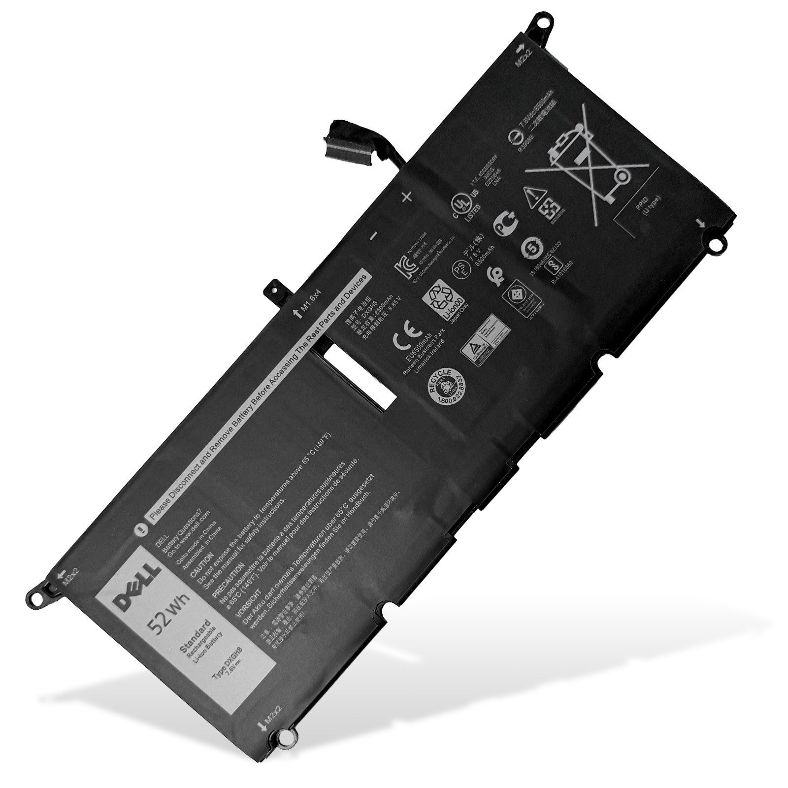 Genuin OEM DXGH8 Battery For Dell XPS 13-5390 9370 9380 G8VCF H754V P82G002 52Wh
