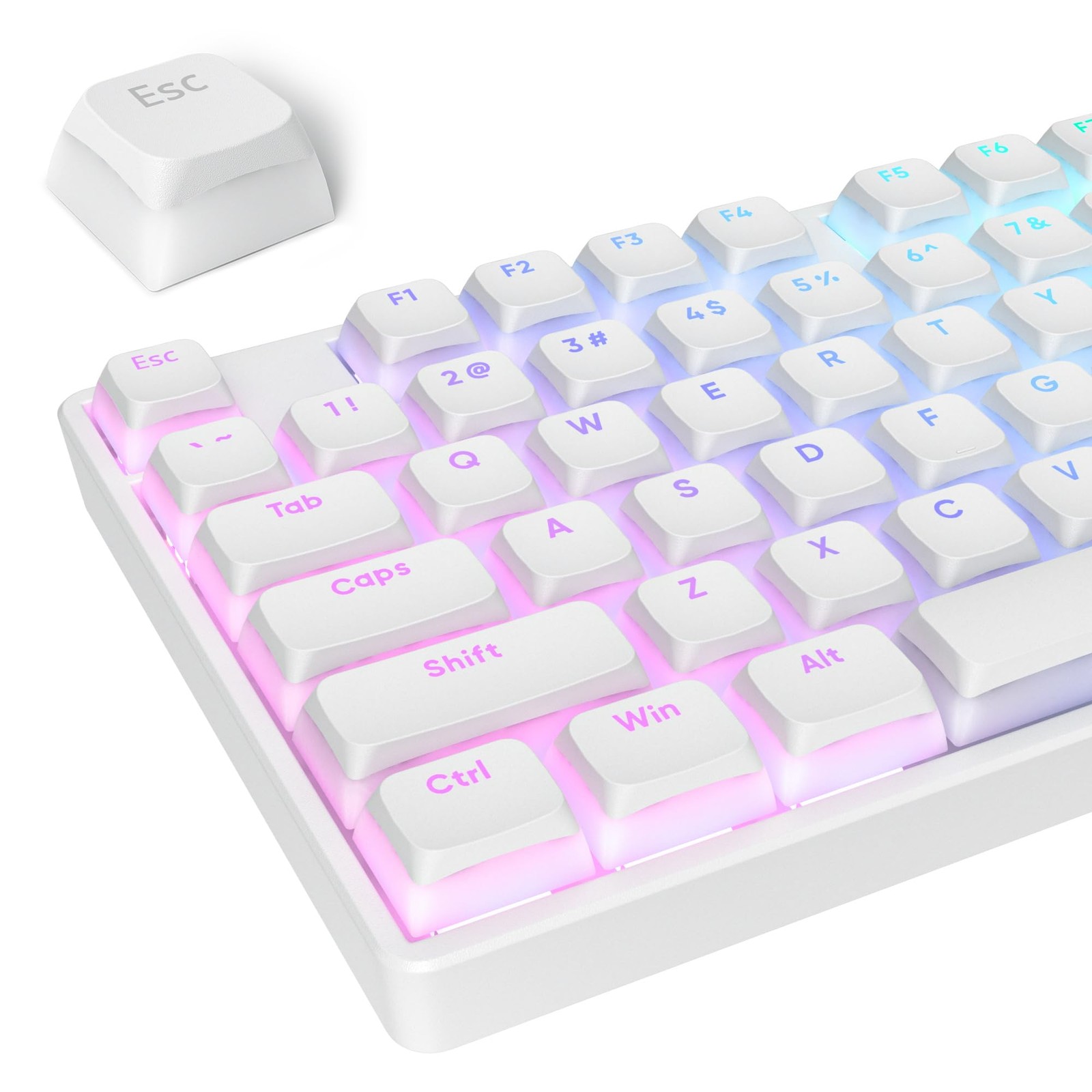 117Key Pudding Keycaps PBT Double Shot XDA MX Mechanical Keyboard White