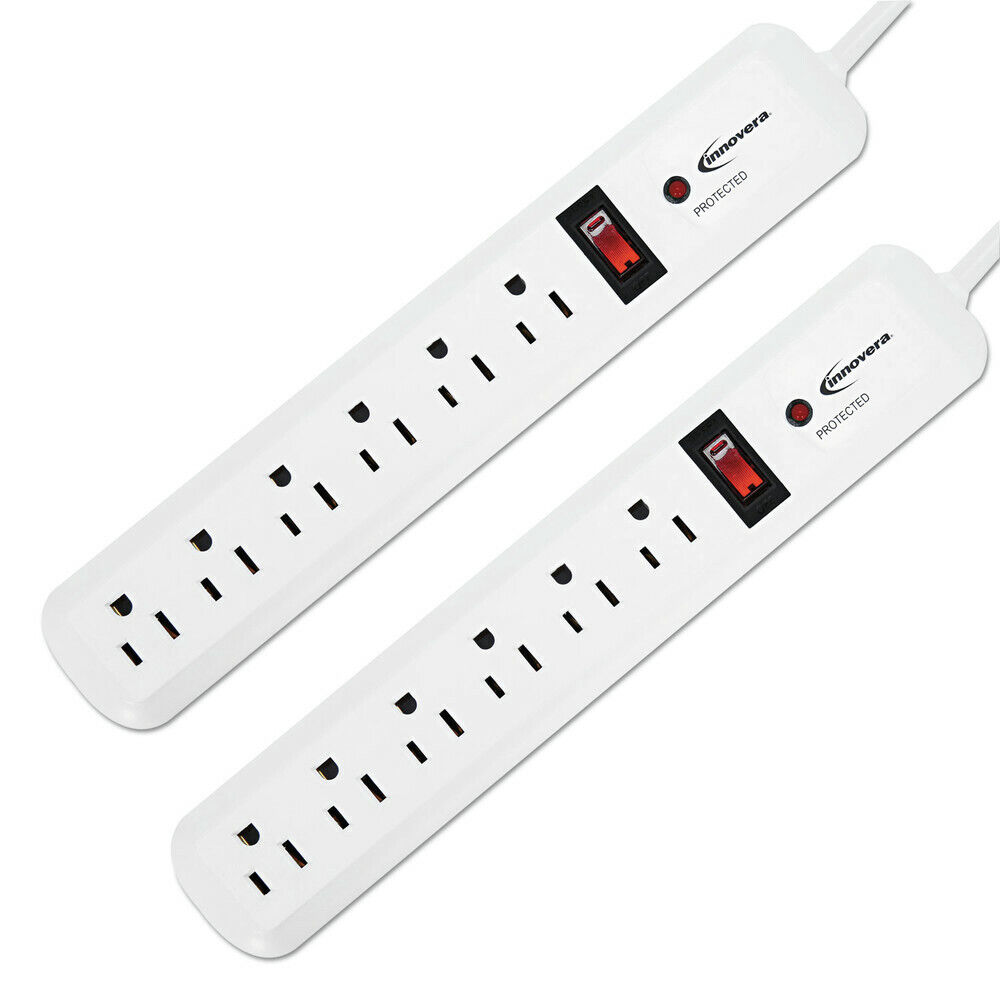 Innovera 71653 6 AC Outlets 4' Cord 540 J Surge Protector - White (2/Pack) New