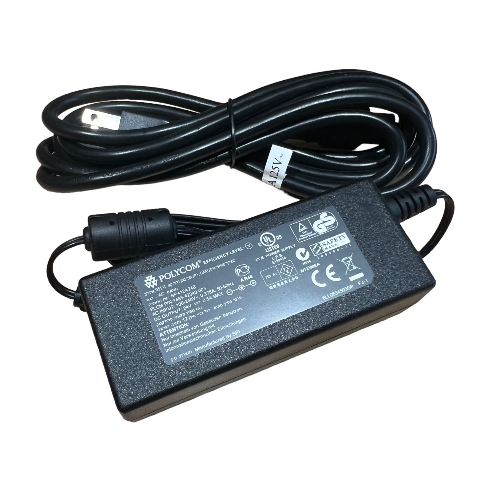 NEW Polycom AC Power Adapter Charger 24V 0.5A Black SPA12A24B FOR CX500 CX600