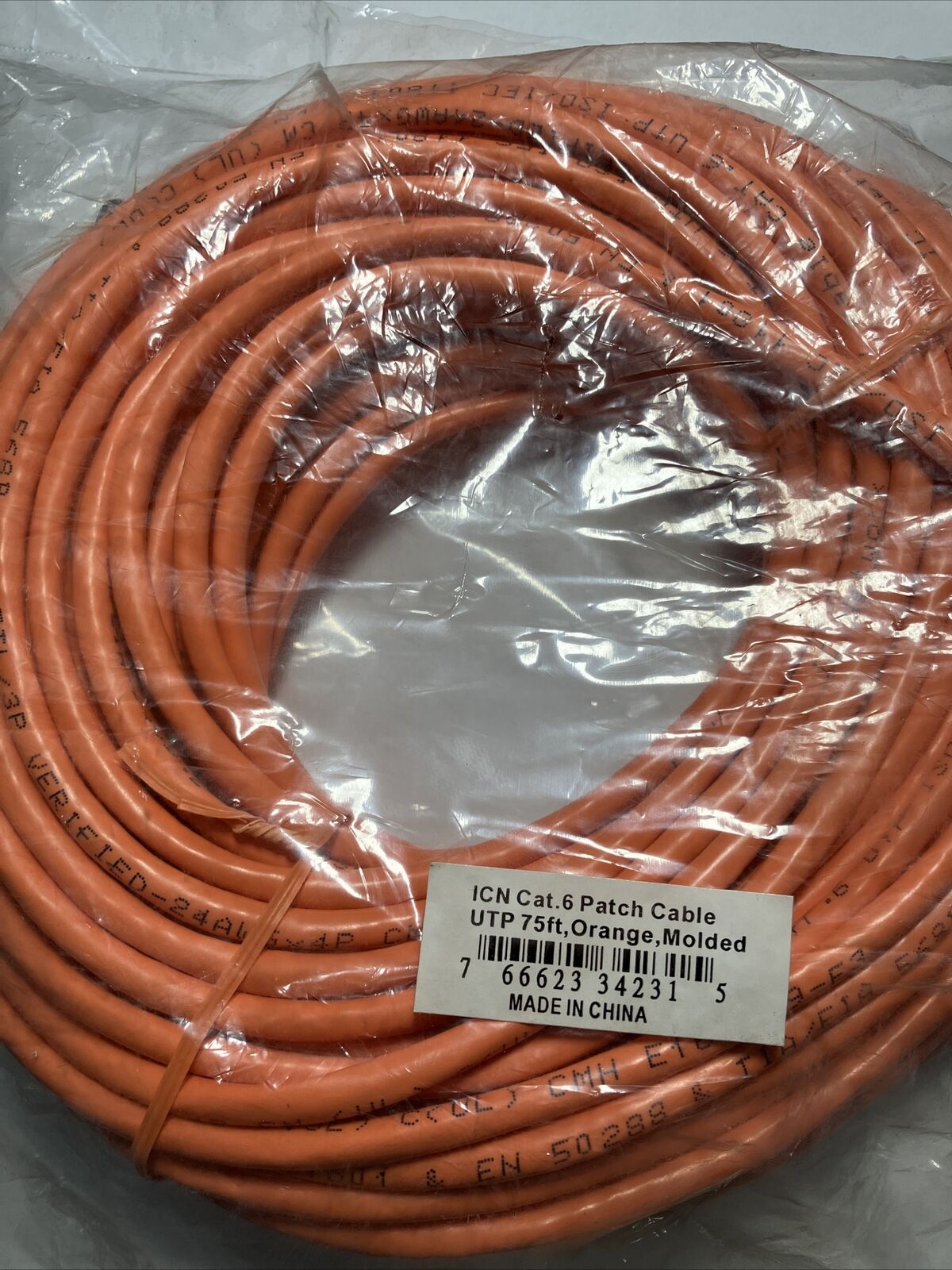 75FT CAT6 RJ45 Ethernet LAN Cable Molded & Booted Ultra-High Quality Orange