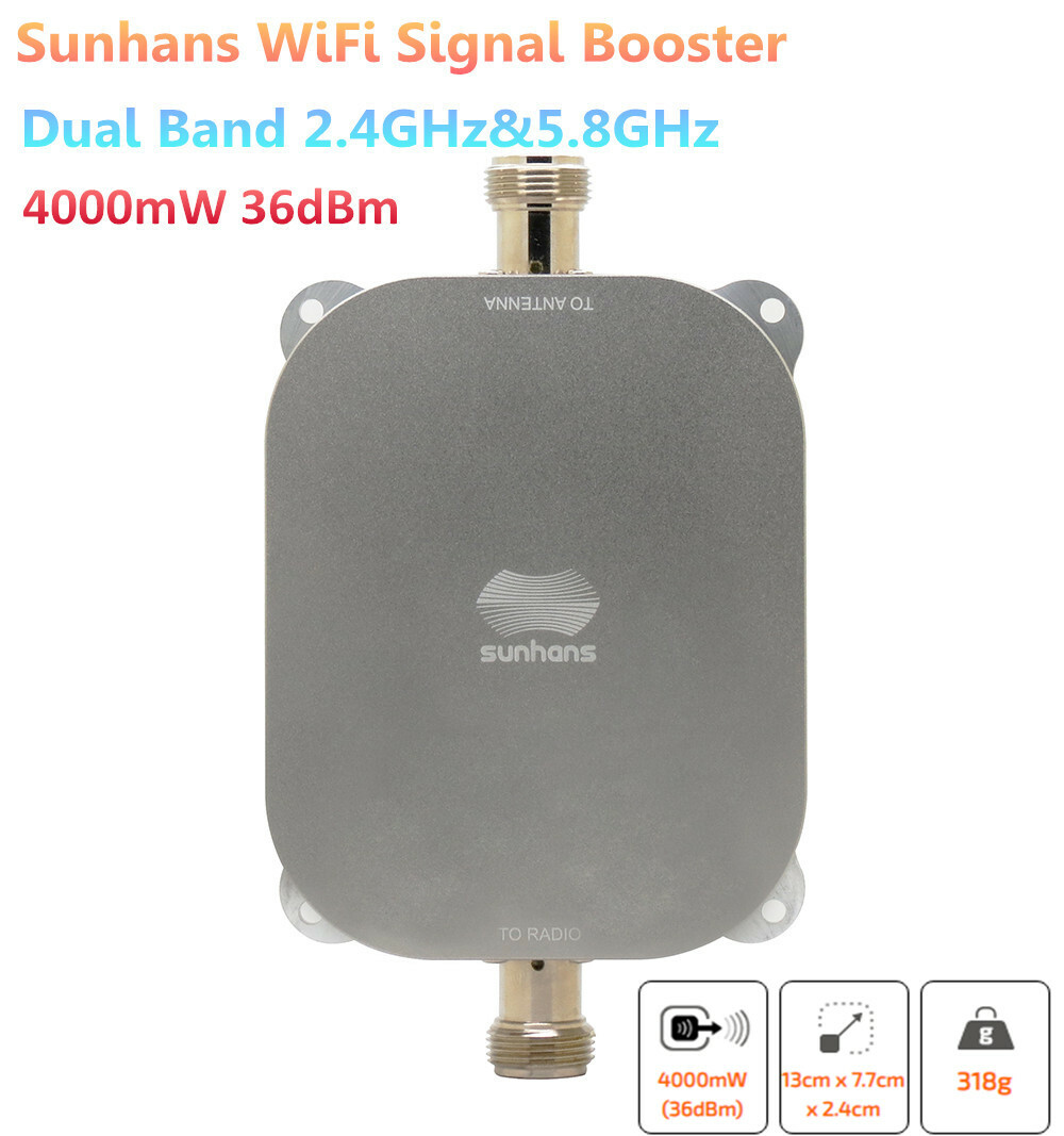 Sunhans 4000mW 36dBm Dual Band 2.4GHz/5.8GHz UAV WiFi Signal Booster Amplifier