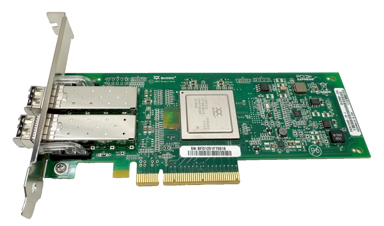 QLogic QLE2562-DELL FC Dual-Port 8 Gb PCI-E x8 Network Adapter 06T94G FP w/ SFP