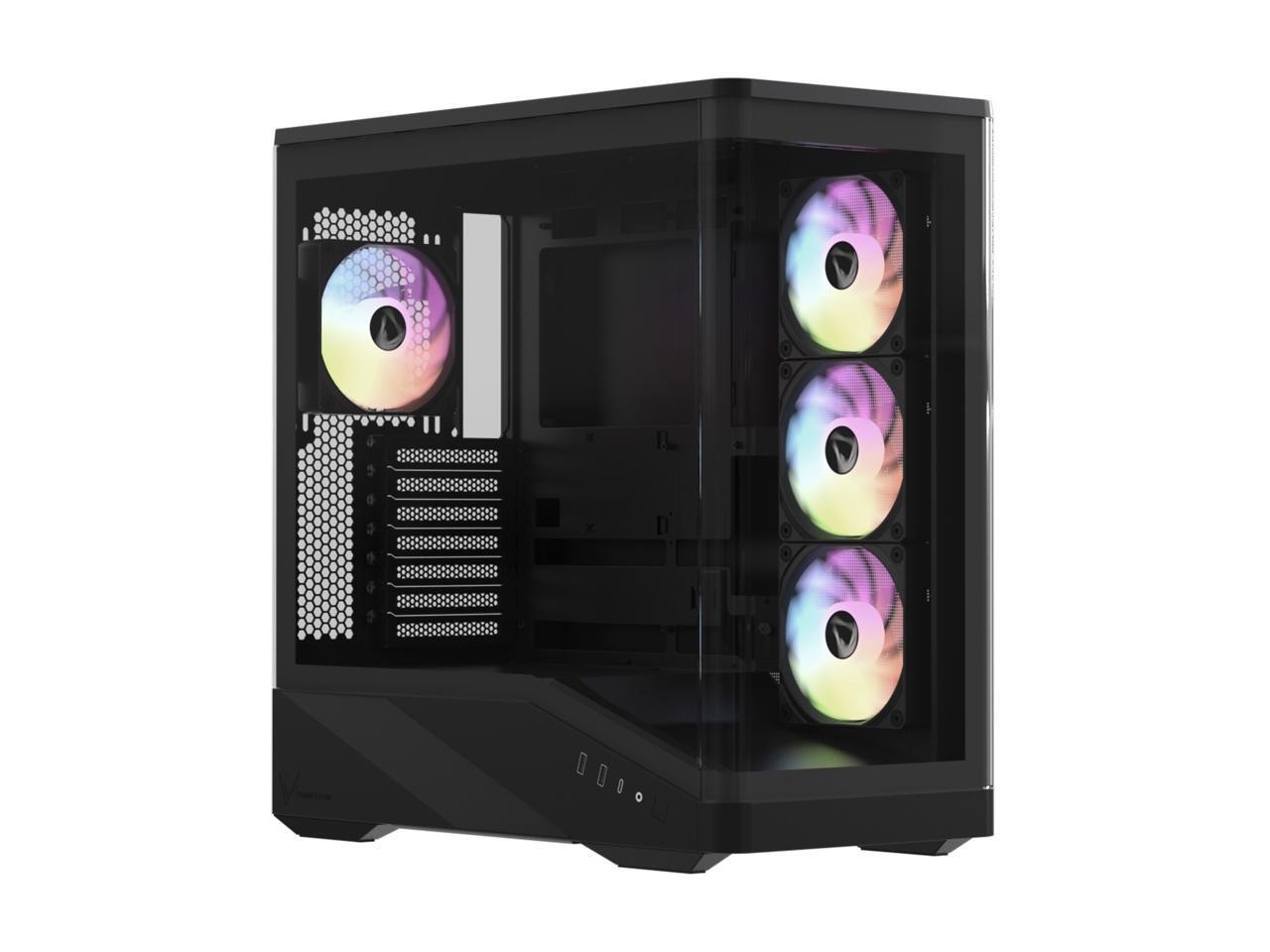 Formula V Line Crystal U9 Mid-Tower PC Case, Curved Tempered Glass Front, Suppor