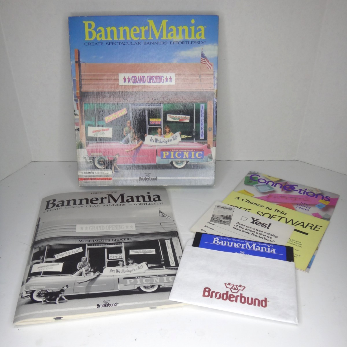 VINTAGE Brøderbund BannerMania Graphic Arts Sign Software IBM / PC/ Tandy 5.25"