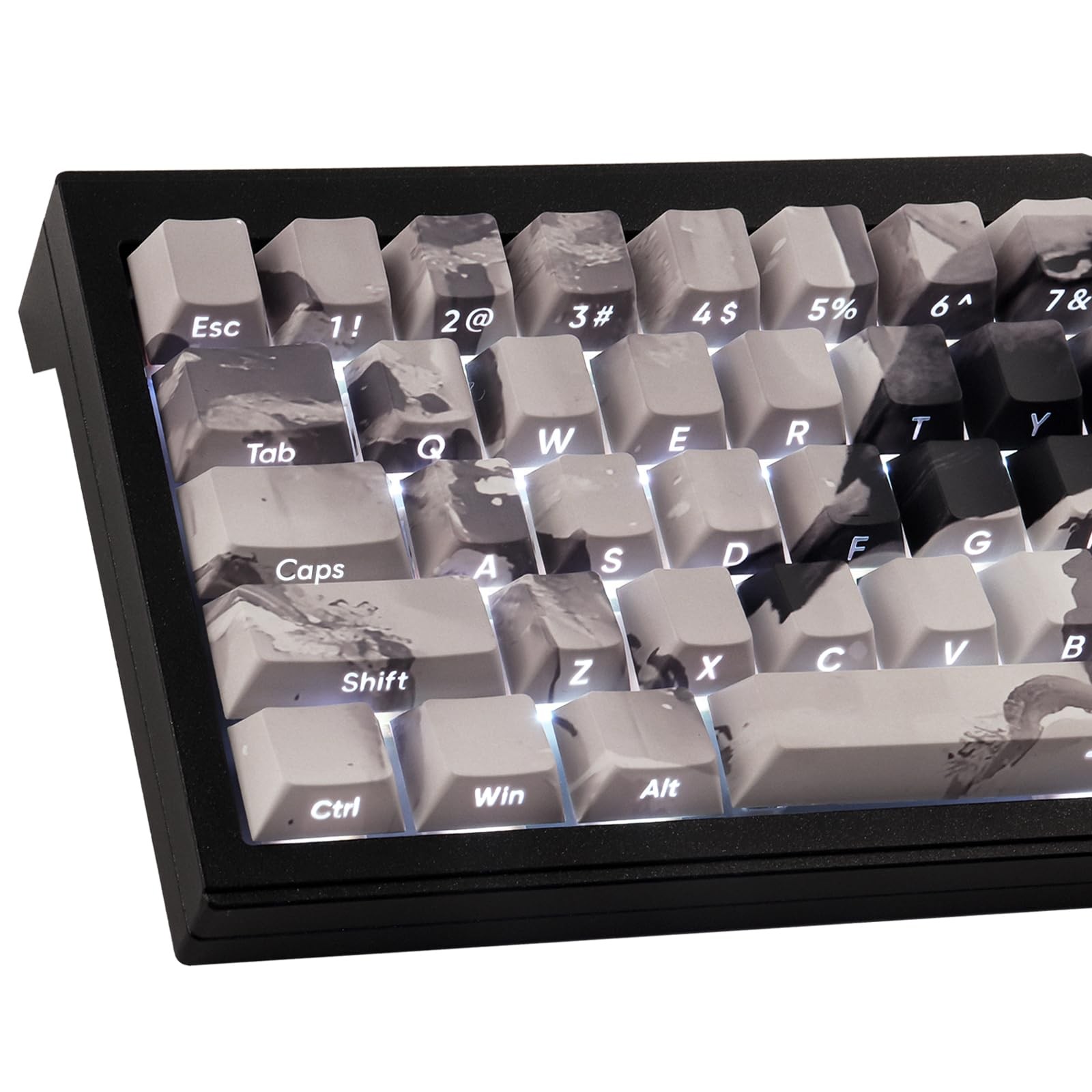 135 PCS PBT Side Print Keycap Set Shine Through Dye Sub Cherry Profile Bird