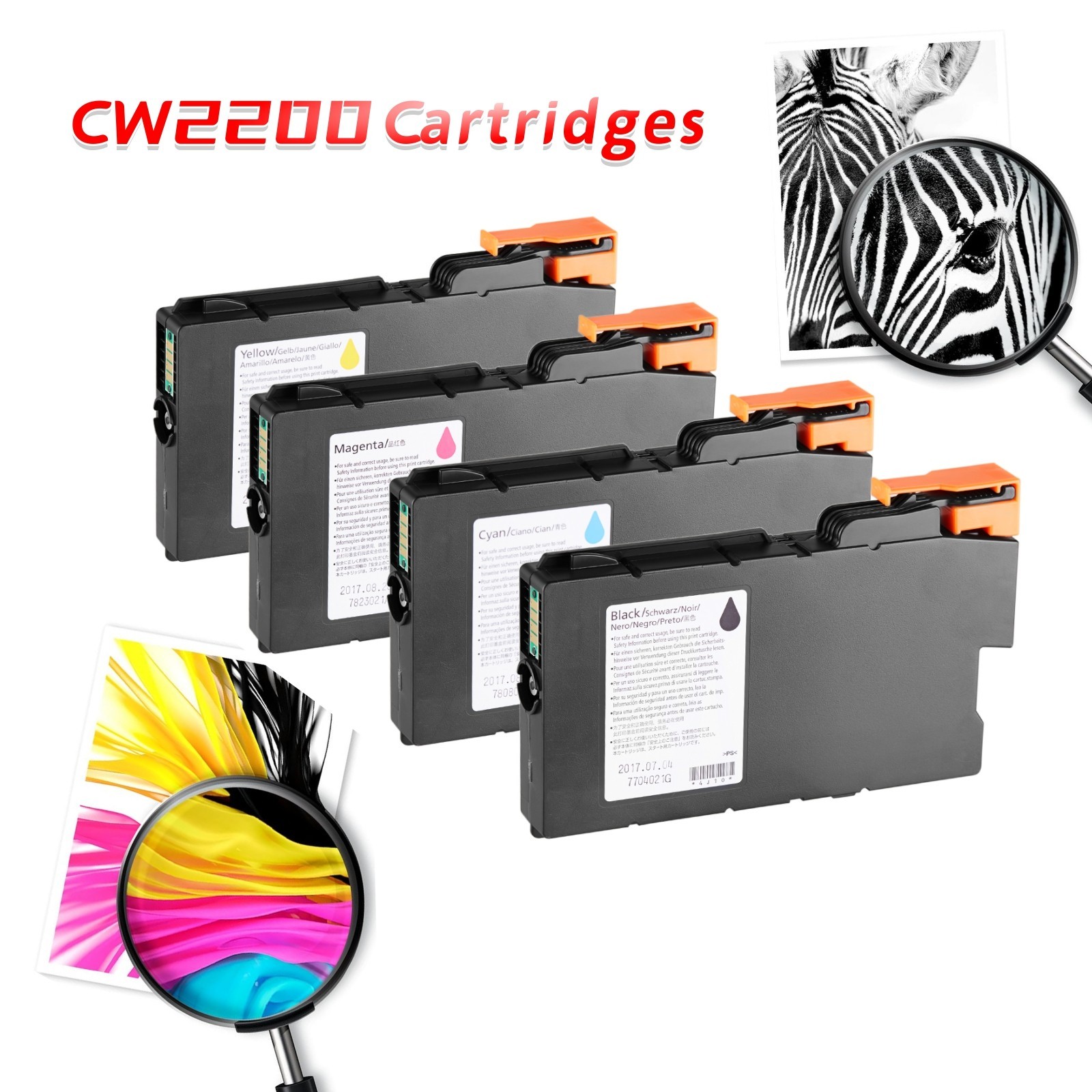 Genuine Ricoh a set of Ink Cartridges For MP CW2200 CW2201HSP CW1200 CW1201HSP