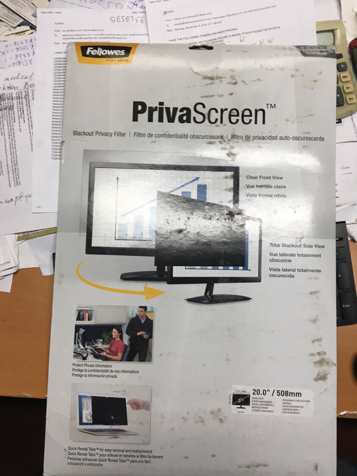 Fellowes PrivaScreen Blackout Privacy Filter 20” CRC48131, #871708
