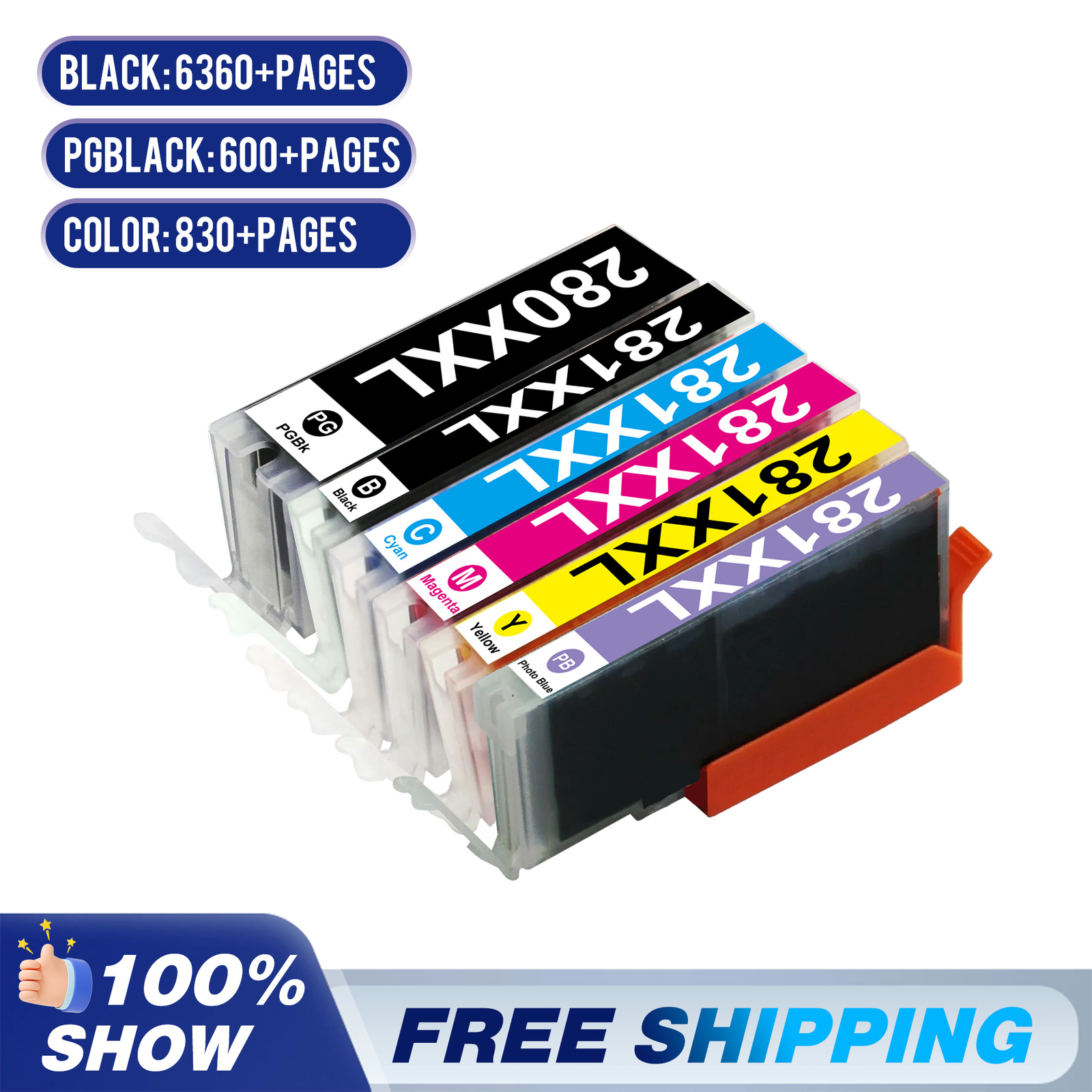 Ink Cartridges Color Set for PGI-280XXL CLI-281XXL Canon TR8622A TR8620A TS702A