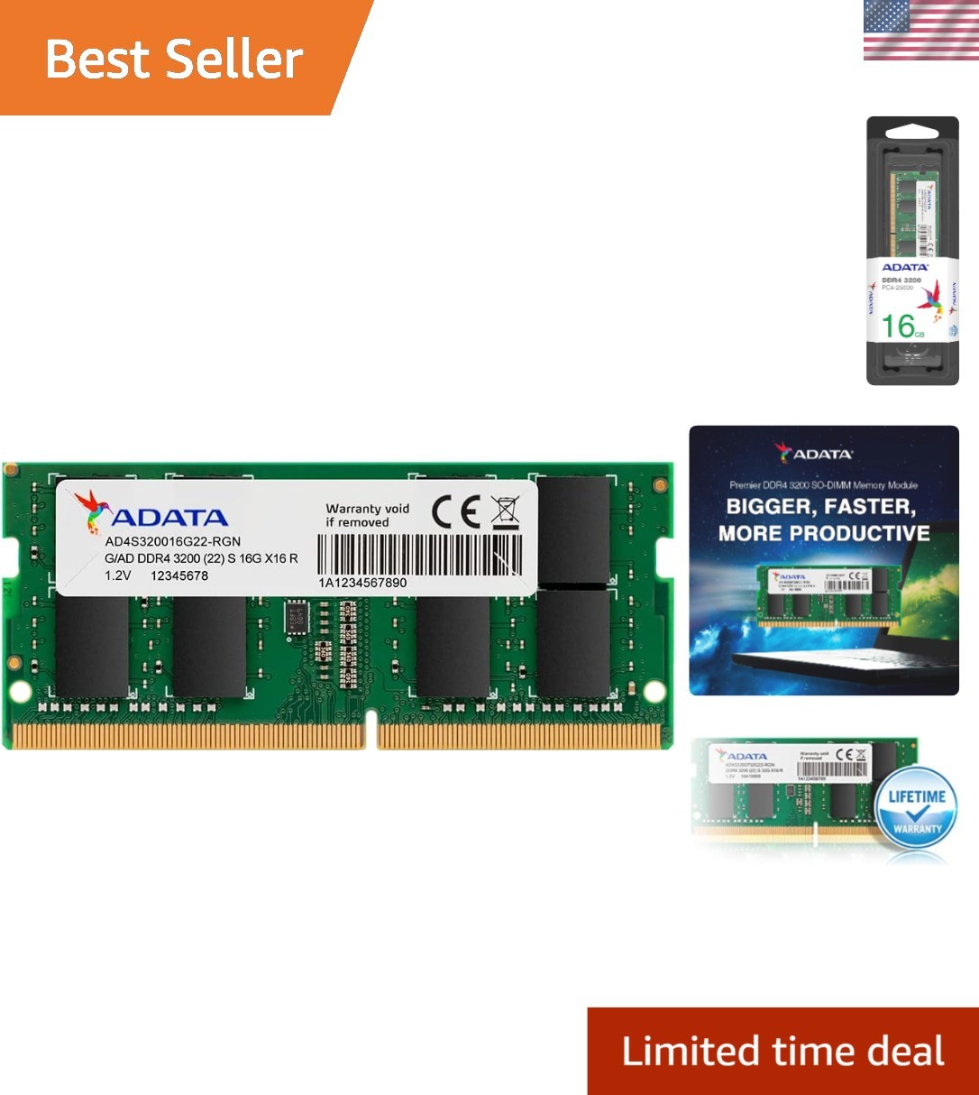 High-Performance 16GB 3200MHz DDR4 RAM for Laptops - Energy Efficient Upgrade