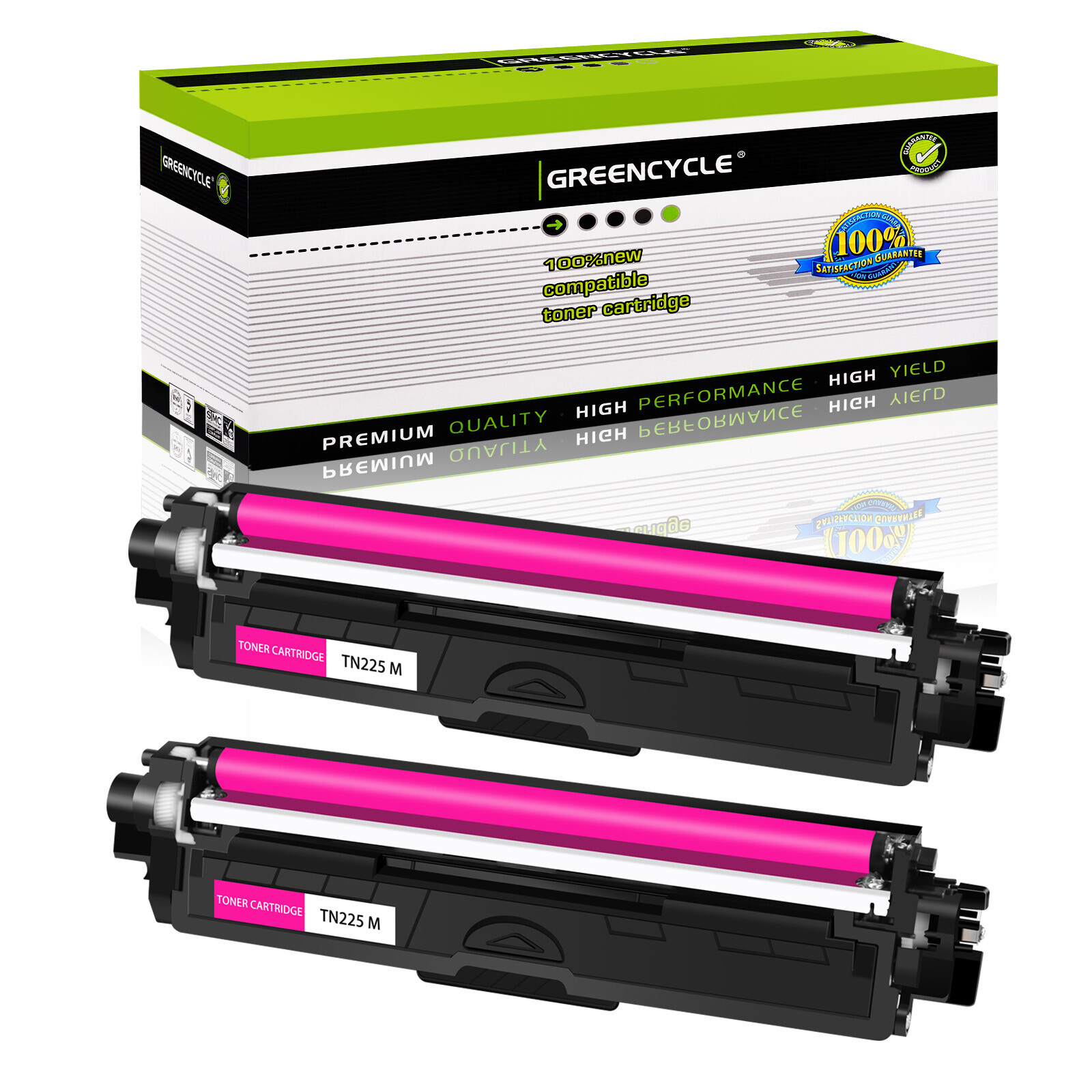 2PK TN225M Magenta Toner Cartridge Compatible For Brother HL-3170CDW MFC-9340CDW