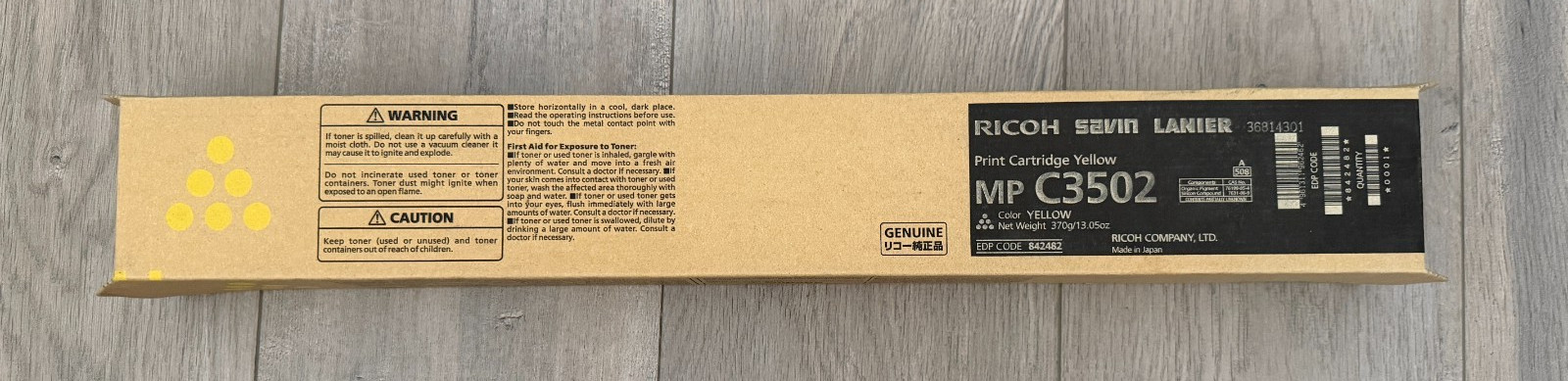 Genuine Ricoh 841736 Yellow Toner Cartridge for Aficio MP C3002 / C3502