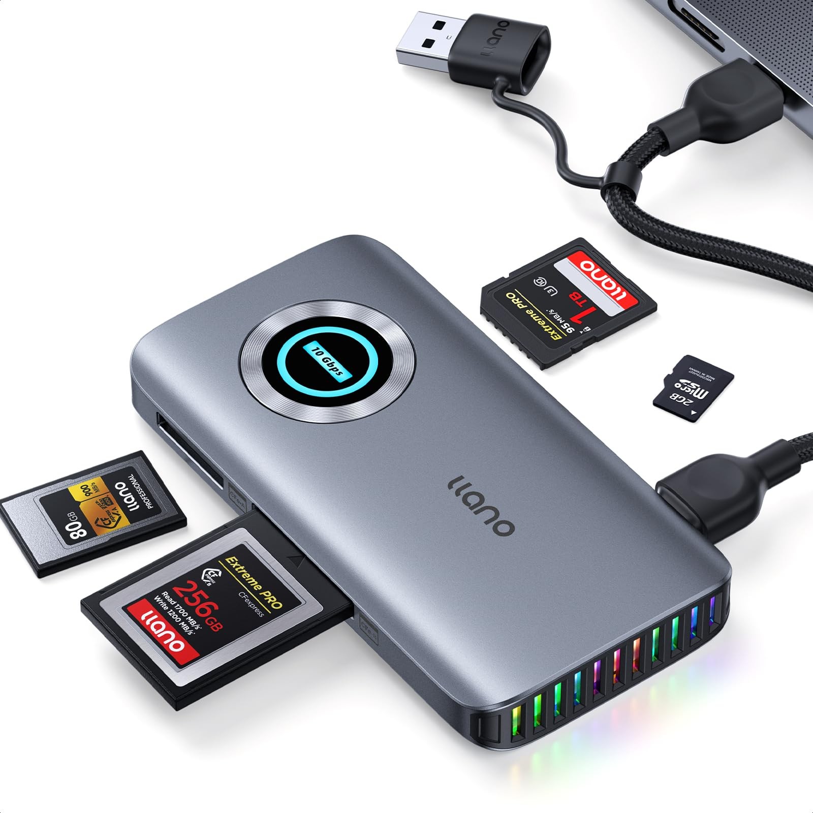 llano 4 in 1 CFexpress Type A/B, SD&Micro SD Card Reader USB 3.2 Gen 2