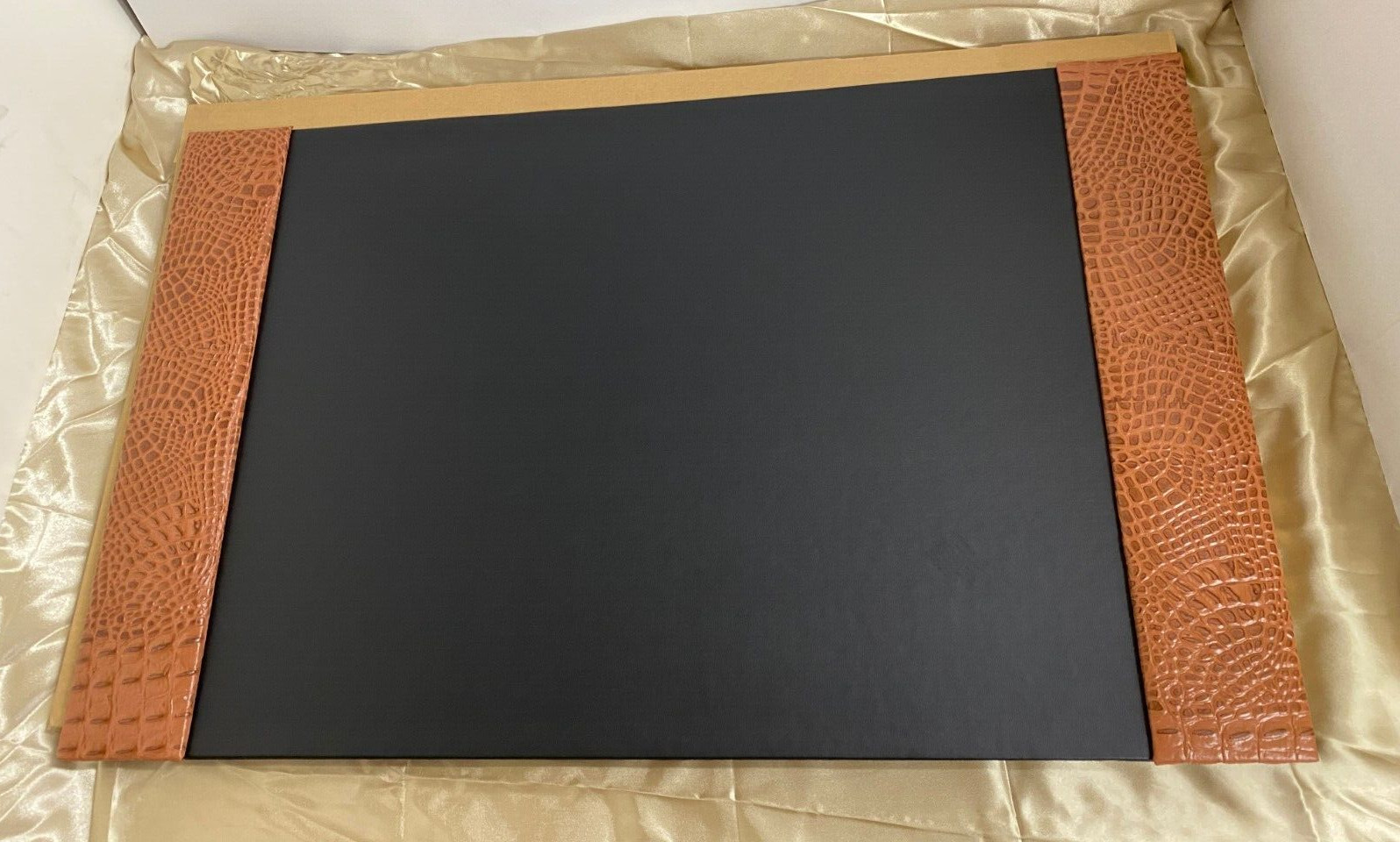 Genuine Leather Crocodile Pattern Brown Color Desk Pad 20"x 32" JCF