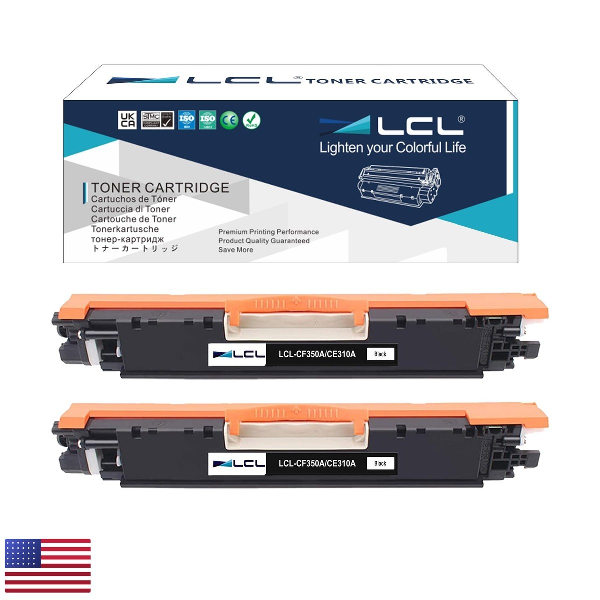 LCL Toner Cartridge CE310A for HP LaserJet Pro CP1020 CP1025 M175 (2-Pack Black)