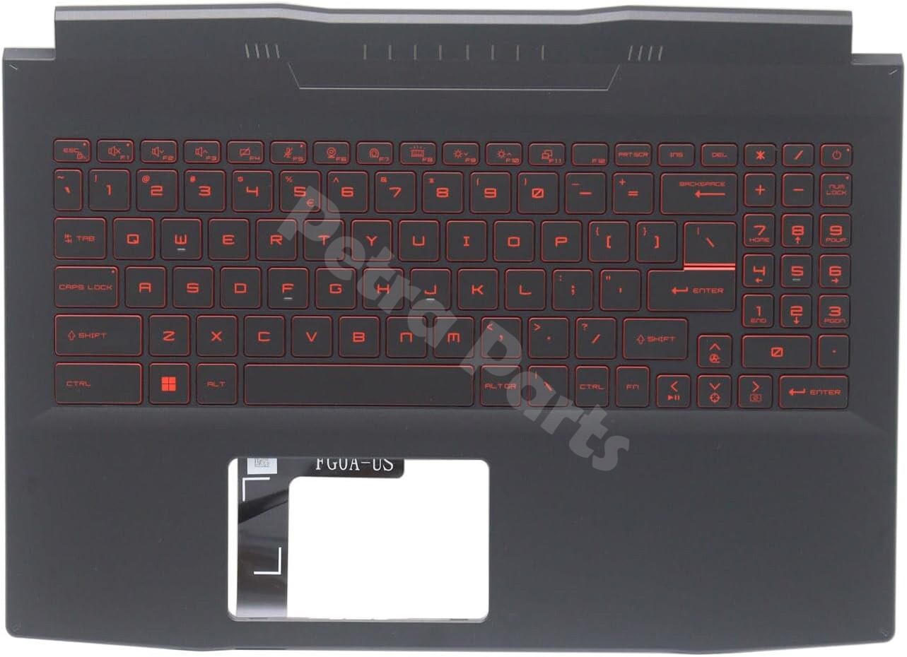 Backlit US Keyboard for MSI Pulse GL66 GF66 MS-1581 Red Palmrest Upper Cover 1x