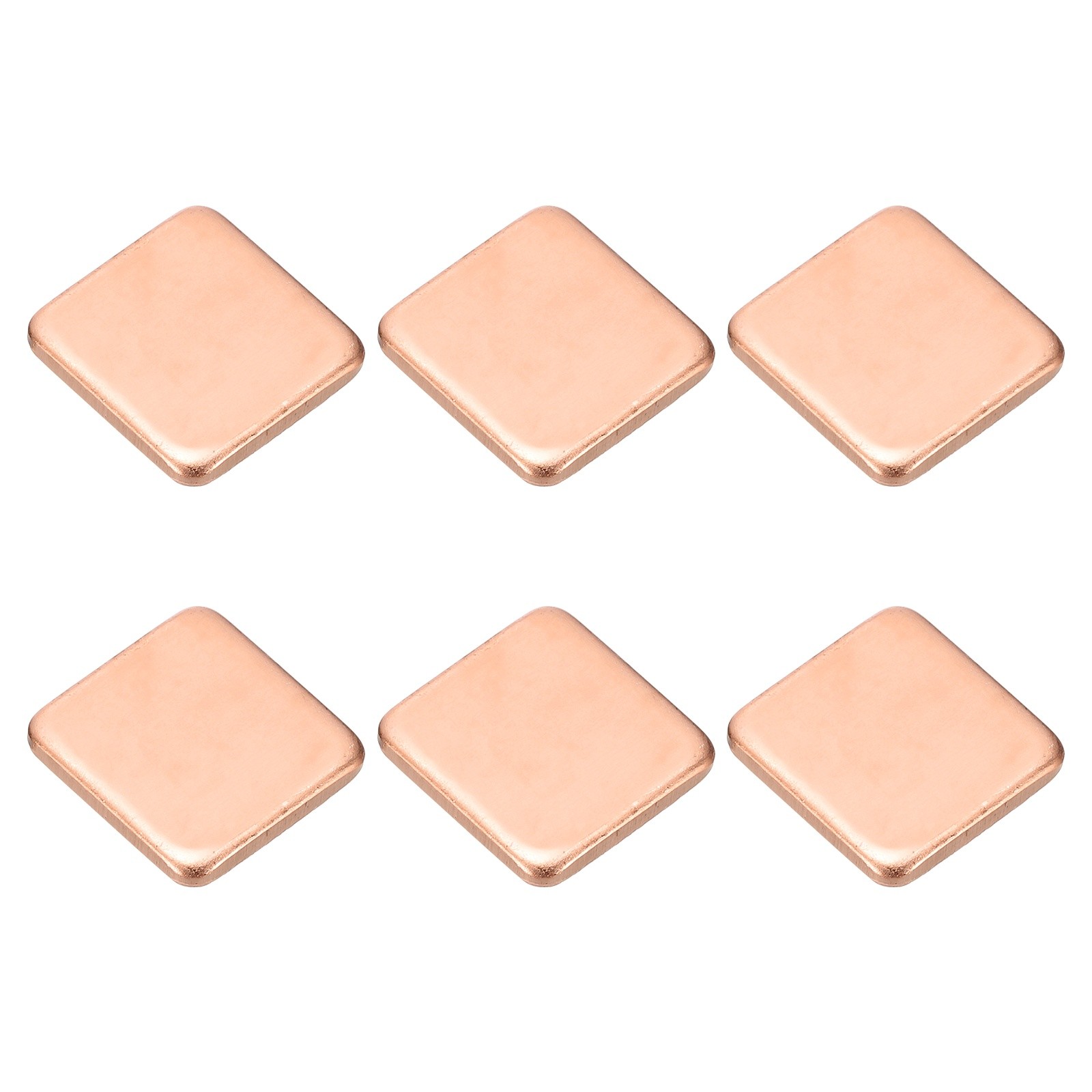 6 Pcs Heatsink Copper Pad Shim IC Chipset GPU Thermal Heatsink (15x15x2mm)