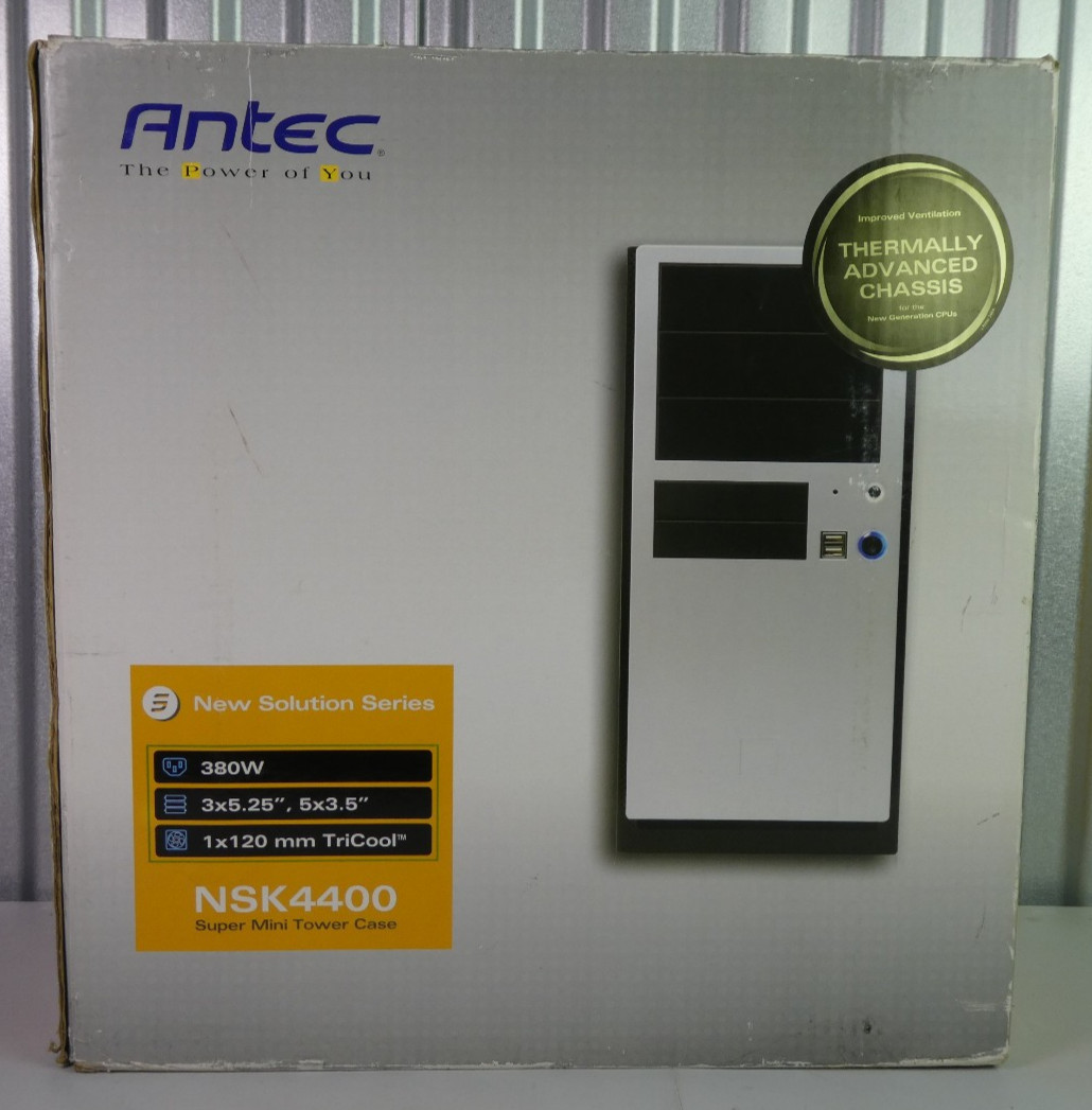 2000s Antec NSK4400 Solution Series Steel ATX Tower Computer Case Black/Silver