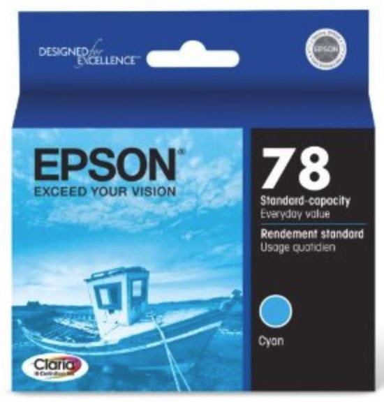 New Genuine Epson T078 Cyan Inkjet Cartridge Stylus R260 RX595 R280 RX680 R380 