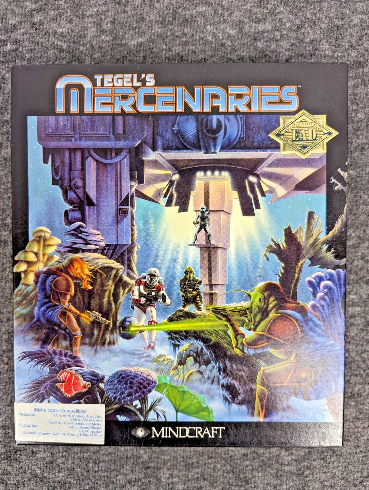 Tegel's Mercenaries Big Box IBM PC Game - Mindcraft 1991 Complete In Box