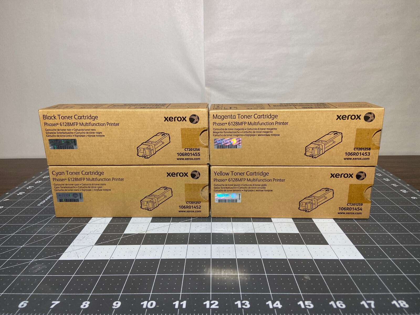 NEW / Genuine Xerox Phaser 6128 toner Cartridges  Black, Cyan, Mangenta, Yellow