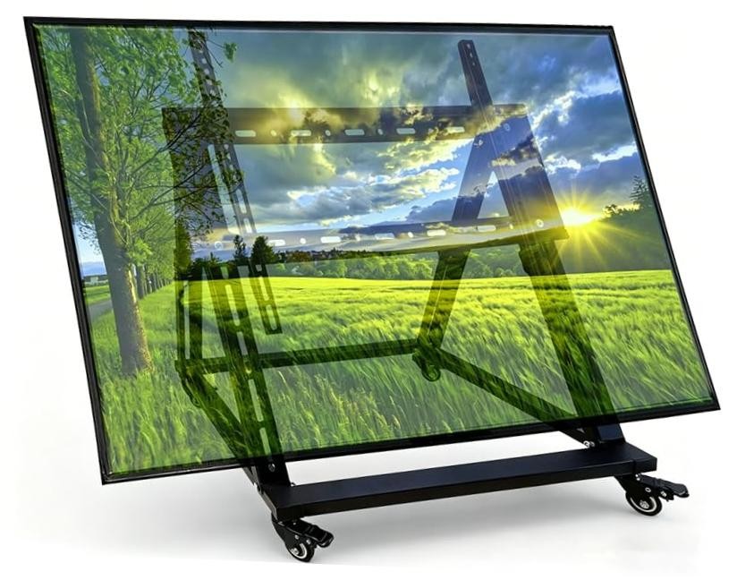 Low Height Mobile TV Stand, Confidence Monitor Stand, Rolling TV Mount with