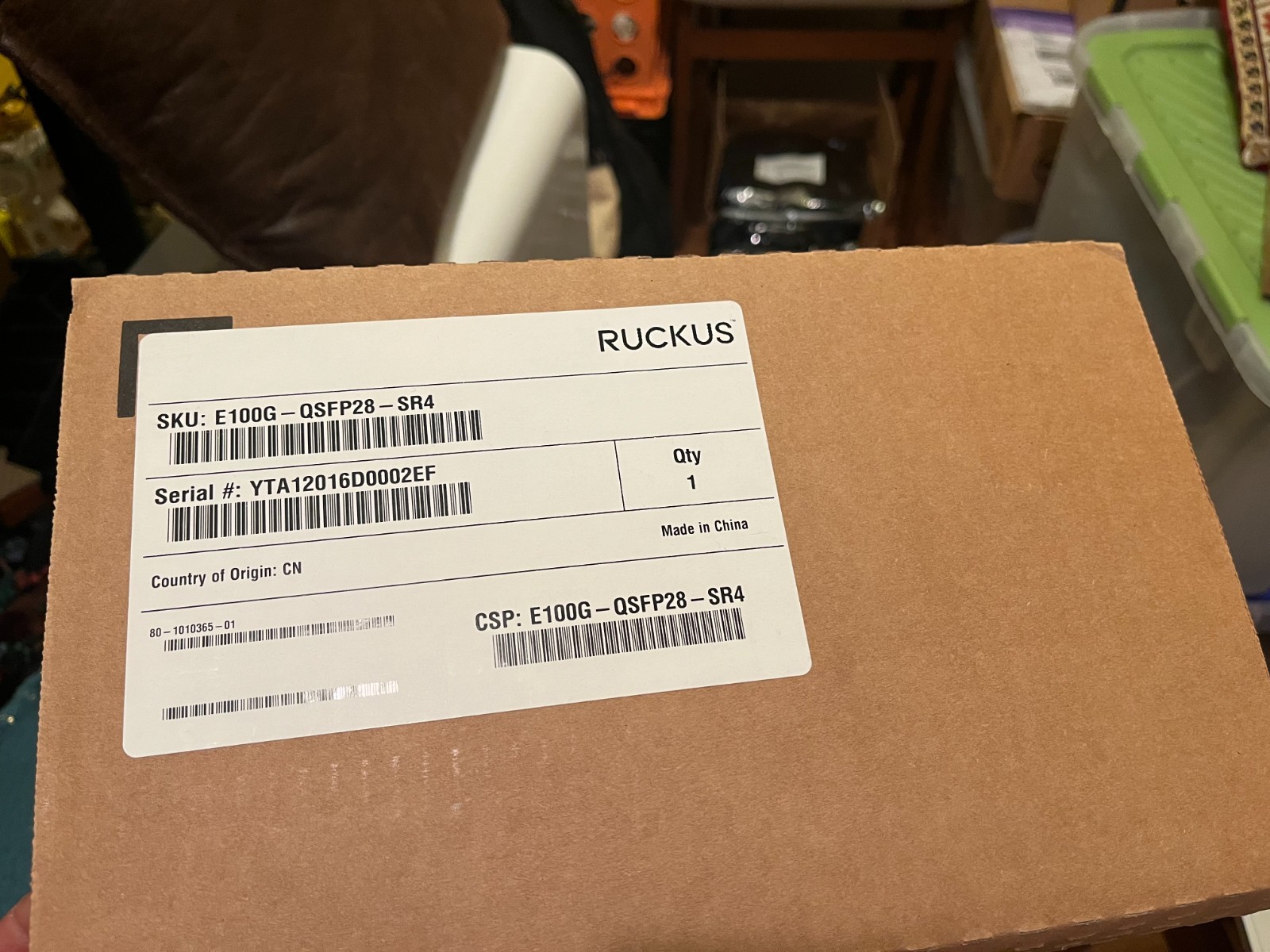 Ruckus 100Gb QSFP28 Transceiver Module E100G-QSFP28-SR4 ( new sealed box)