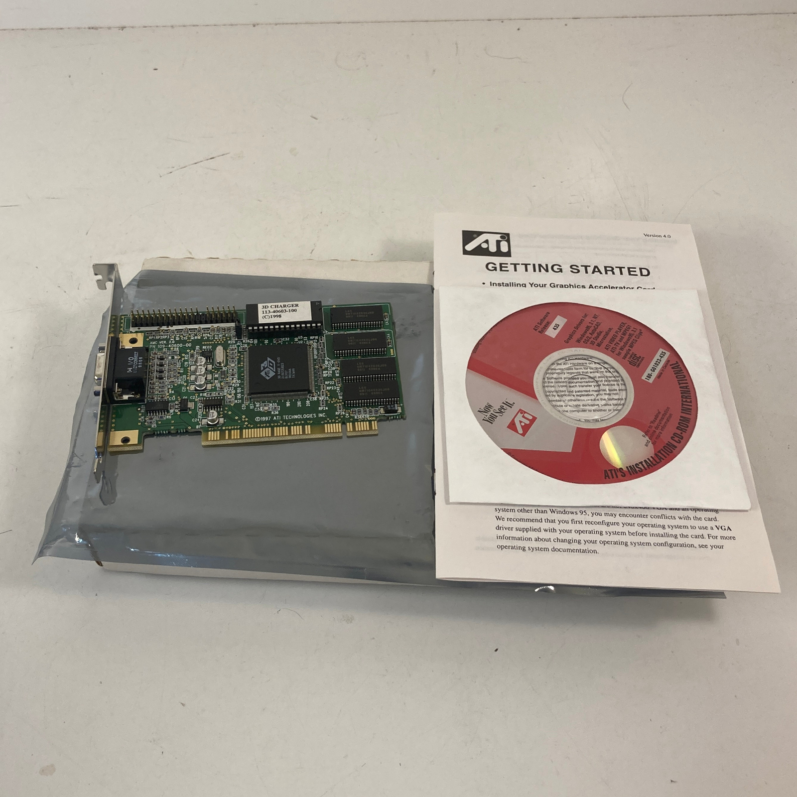 Vintage ATI 3D Rage II 3D Charger PCI VGA Video Card With Box 1997 1998