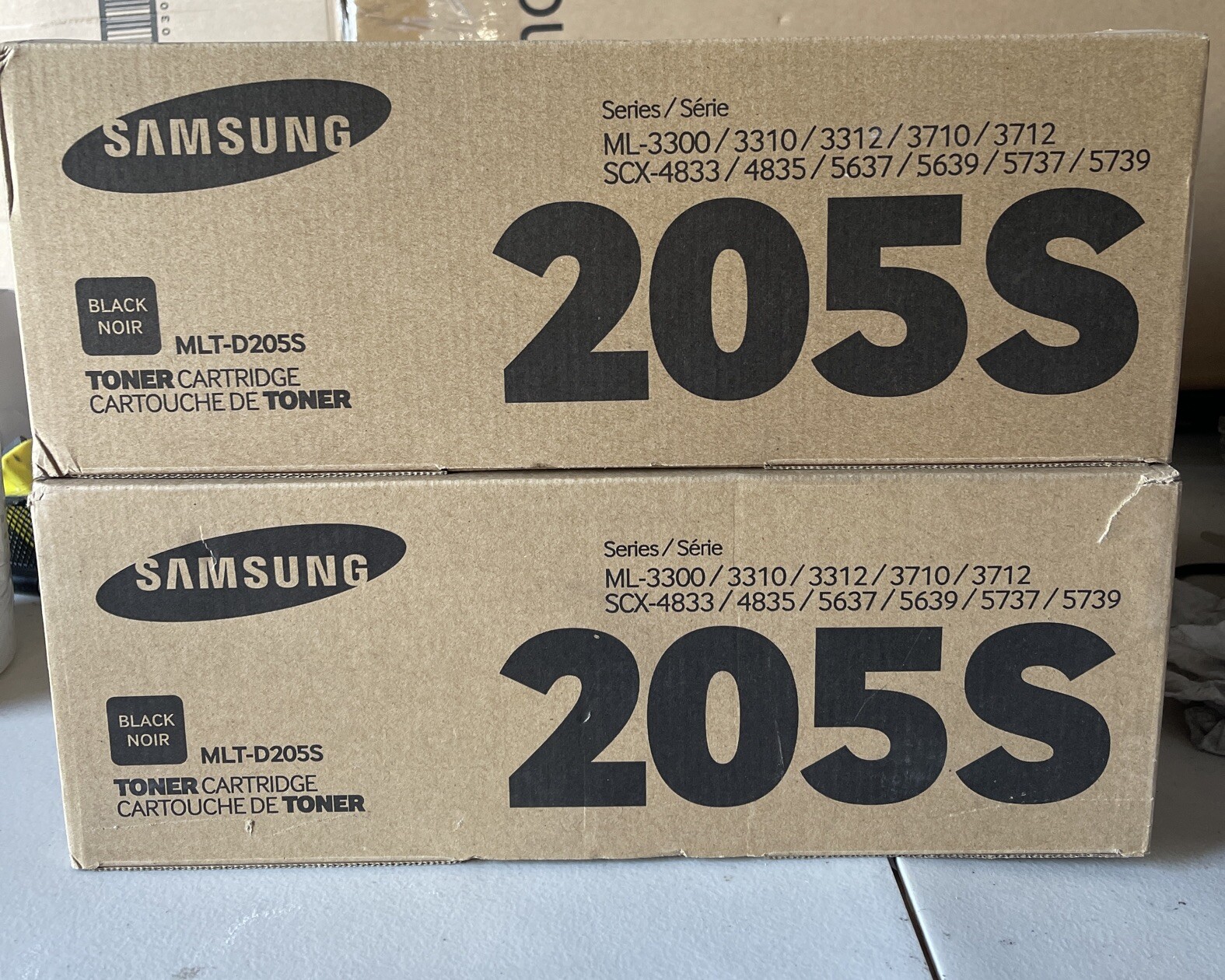 Lot Of 2 Genuine Samsung 205S Black Toner Cartridge, MLT-D205S