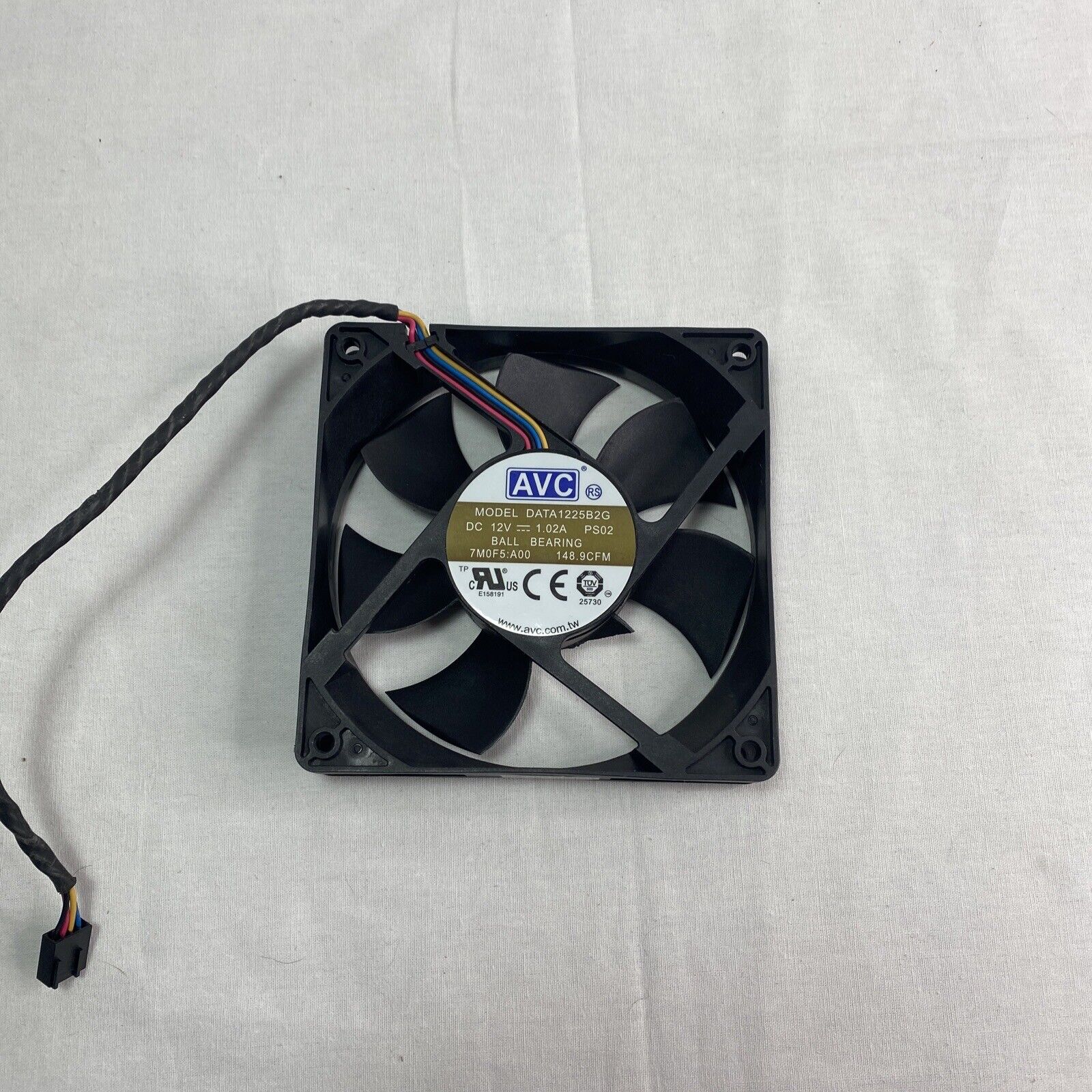 AVC DATA1225B2G 12V 120mm 4-pin PWM Fan - Server PC Case Cooling Fan 12x12x25 cm