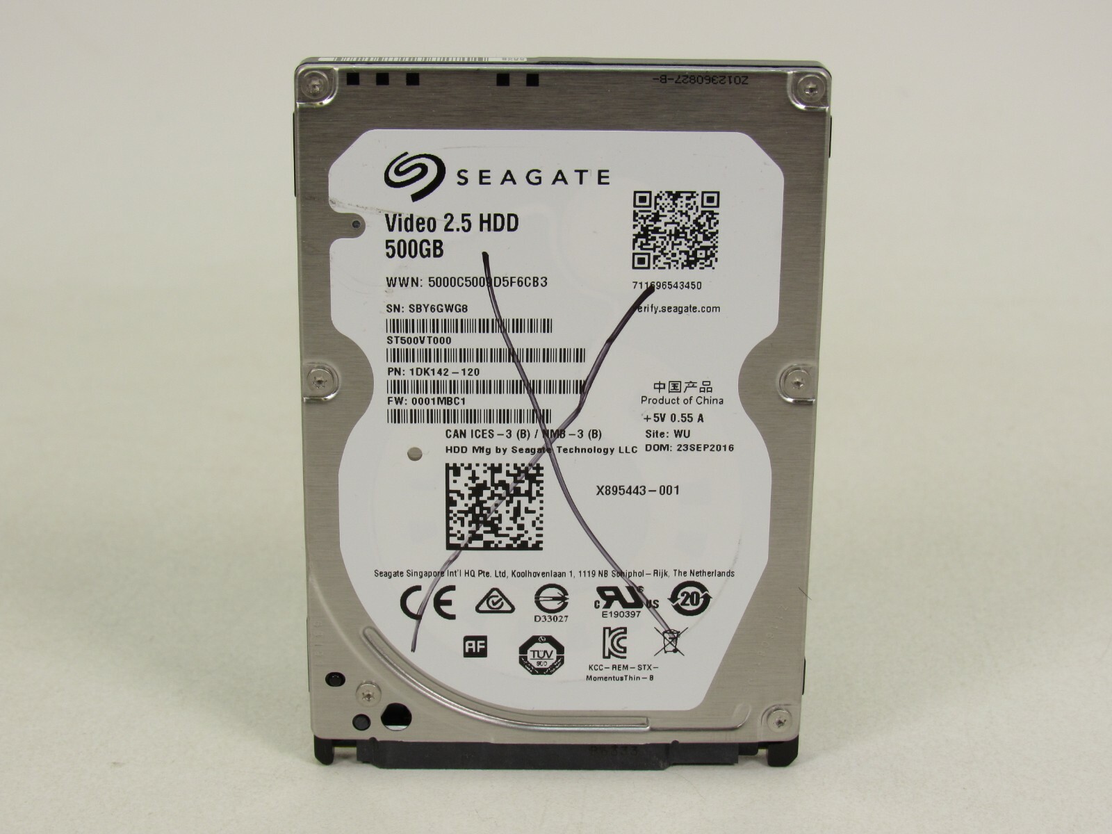 Seagate Video 2.5 500GB 2.5" SATA HDD DRIVE DISK ST500VT000 1DK142-120 *AS IS*