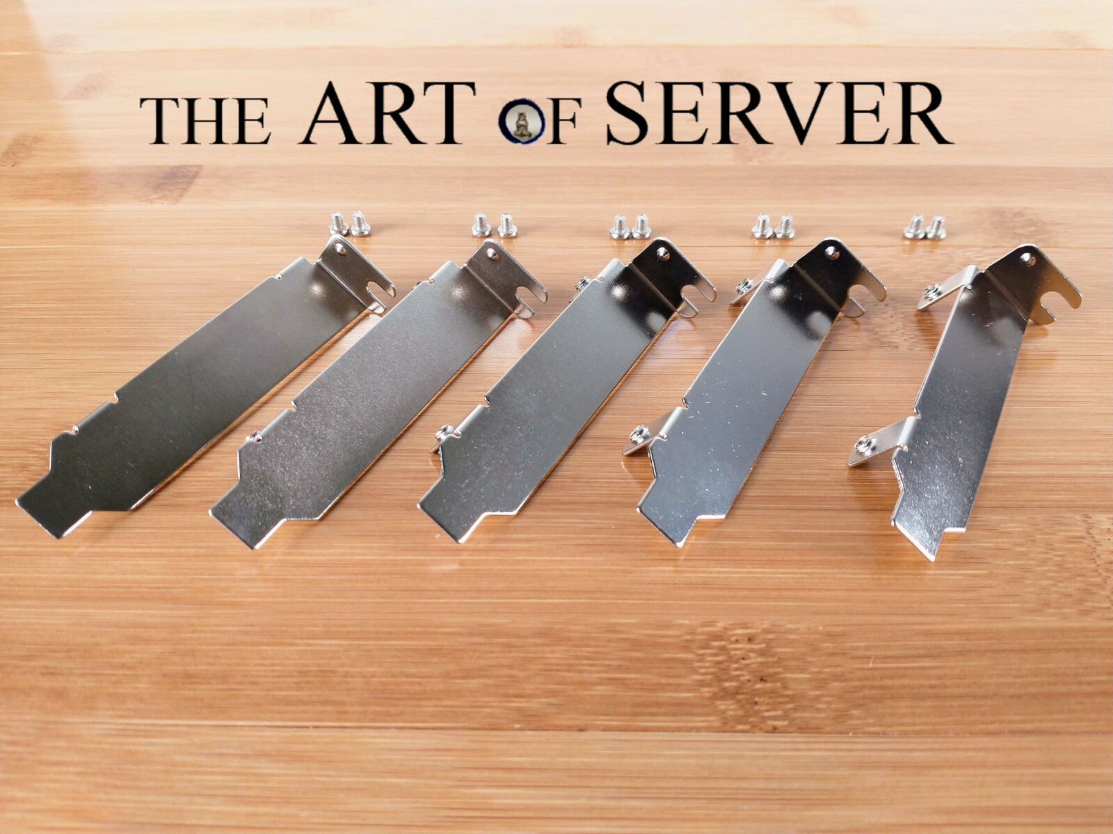 Lot of 5 Low Profile PCI brackets solid fits HHHL PCIe cards with 54mm spacing