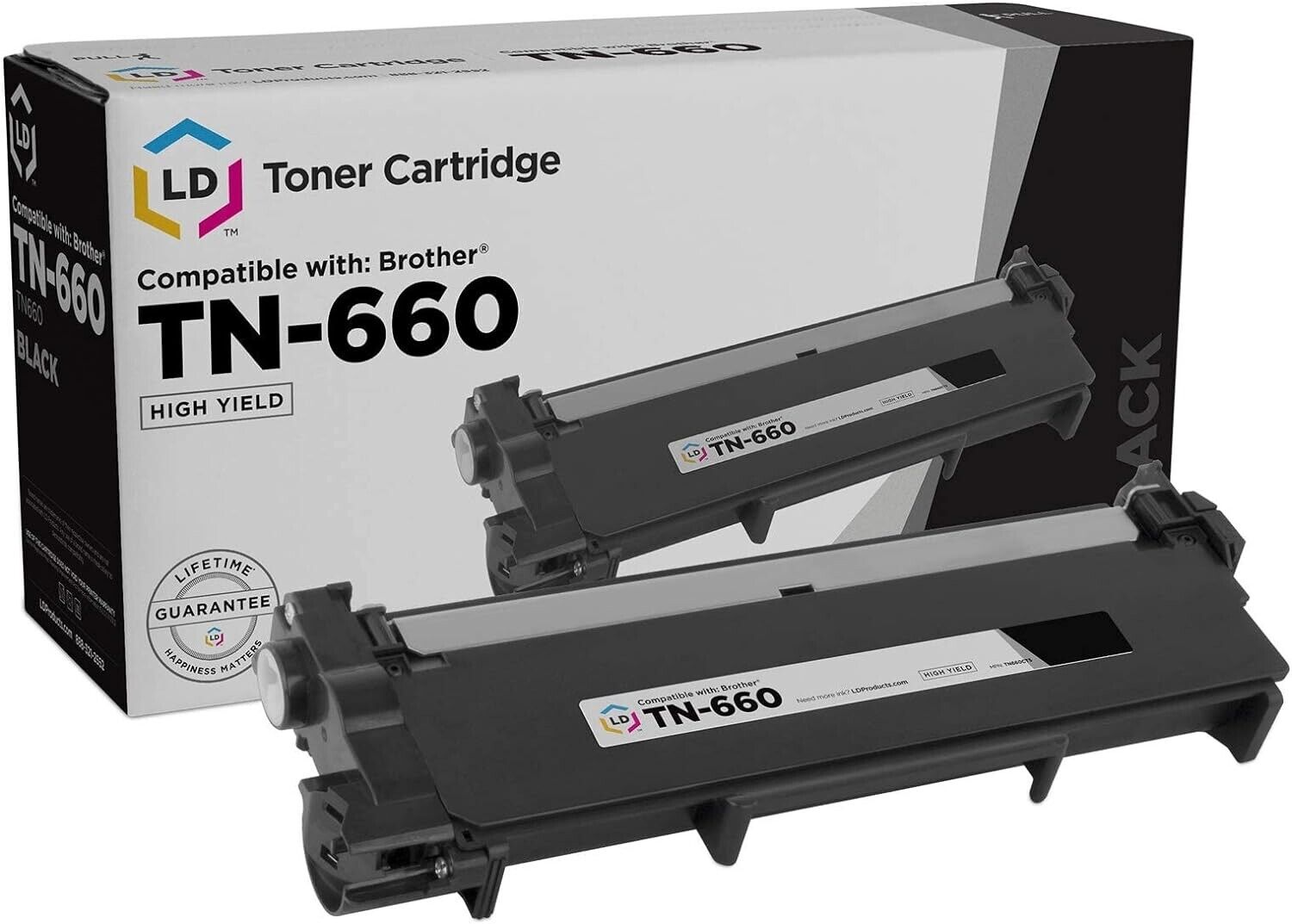 LD TN660 High Yield Black Laser Toner Cartridge for Brother Printer Models