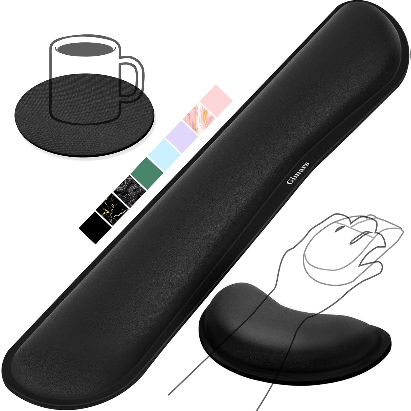 Upgrade Enlarge Silky and Superfine Fabric Gel Memory Foam Keyboard Wrist Res...