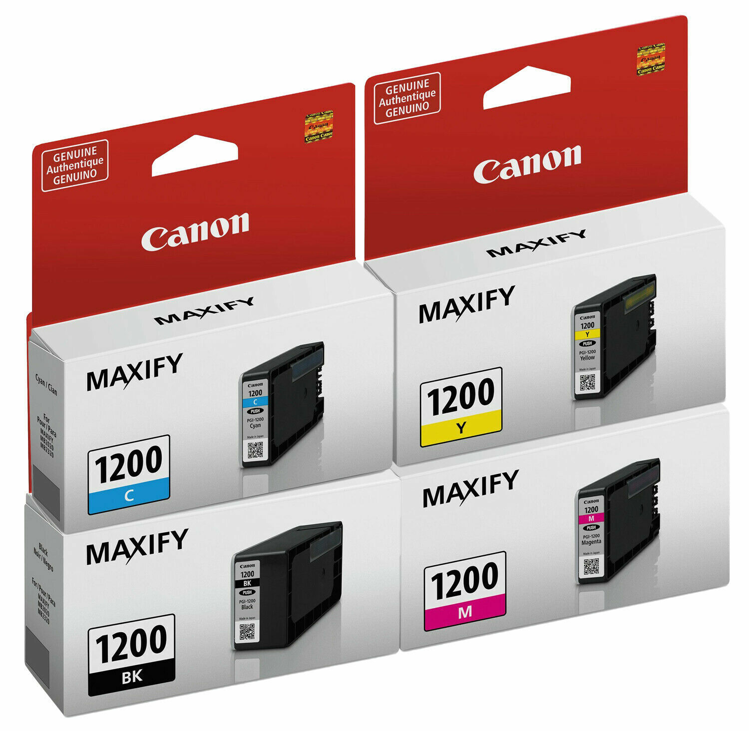 4 Pack Genuine Canon PGI-1200 for MAXIFY MB2020 MB2120 MB2320 MB2720