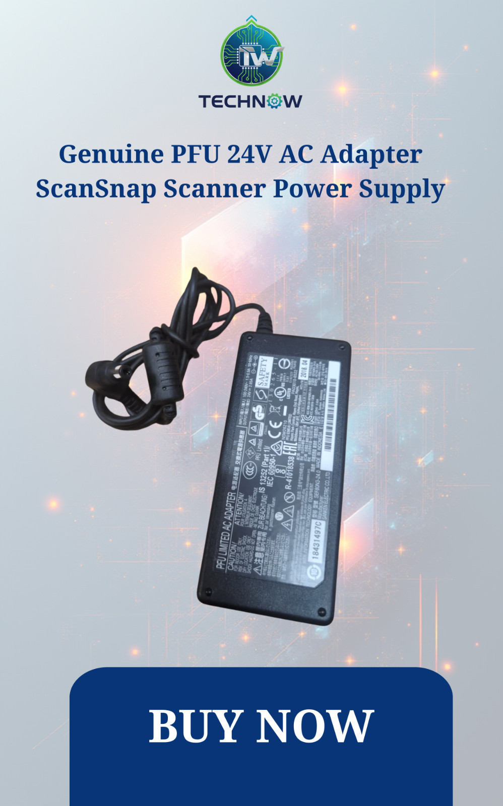 Genuine FPU 24V AC Adapter ScanSnap Scanner Power Supply