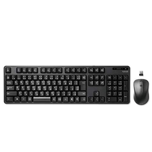 ELECOM Japanese Layout USB 2.4GHz Wireless Keyboard & Mouse Combo for Computer