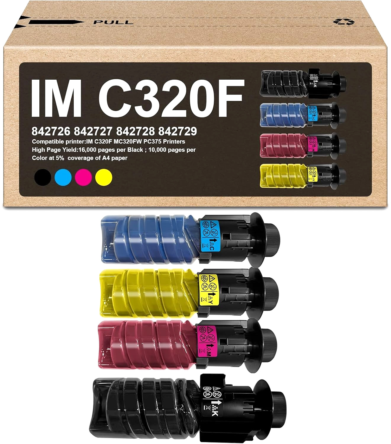 IM C320F Toner Cartridge for Ricoh, Savin & Lanier – 842726 842727 842728 842729