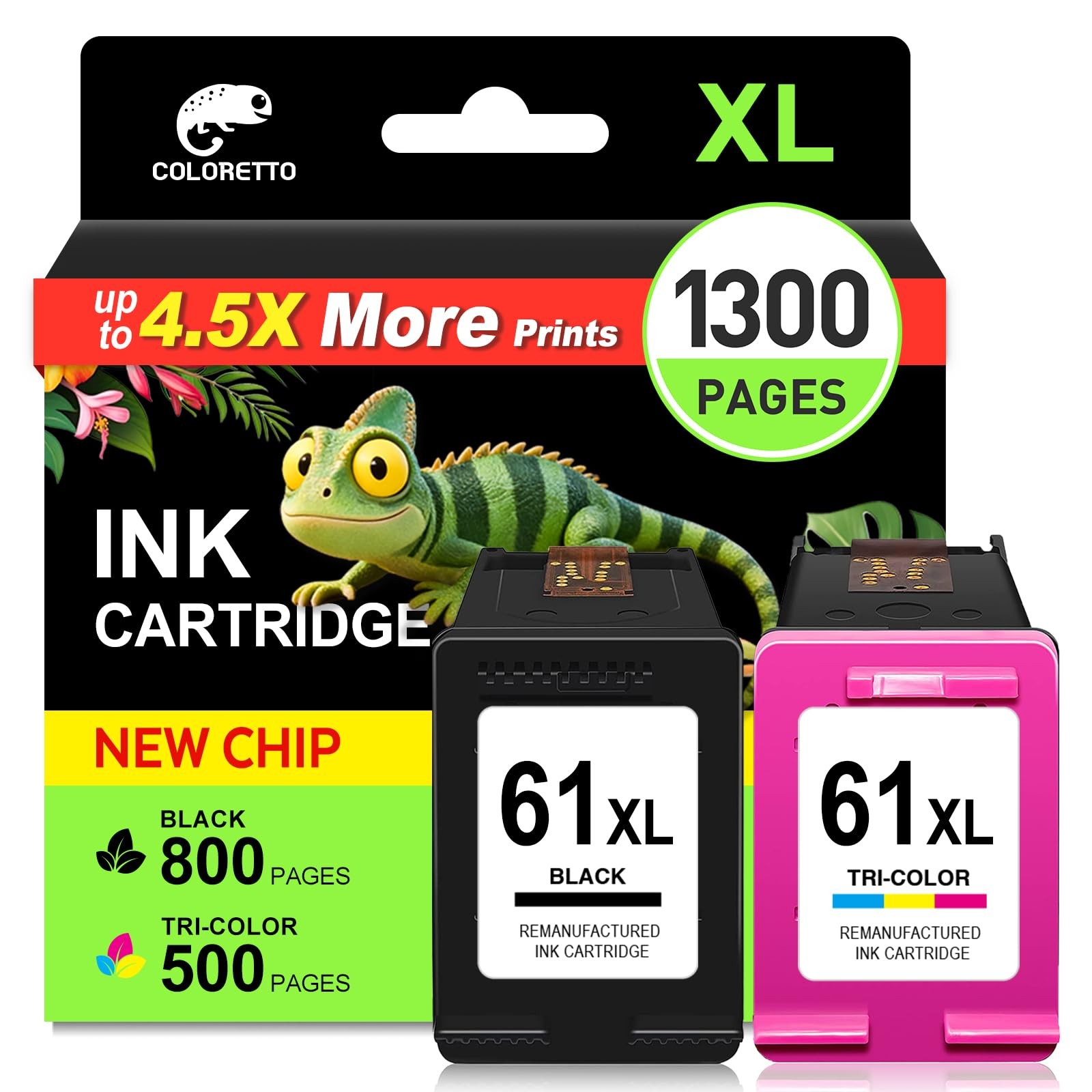 61XL Ink Cartridges Compatible for HP 61 Ink Printers Black and Color 5530