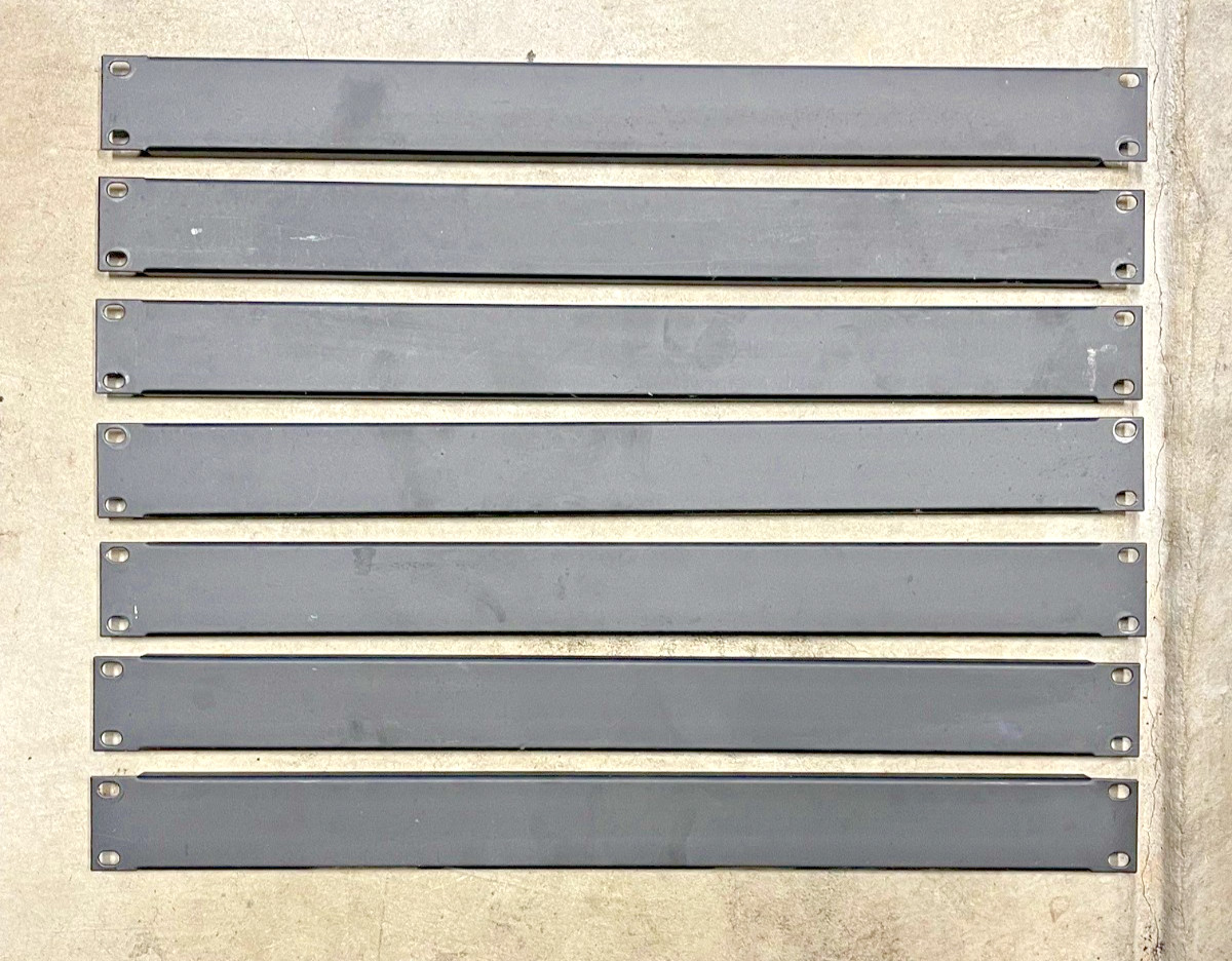 7x Middle Atlantic Flanged Black 19" Panel Set EB1 1U Covers