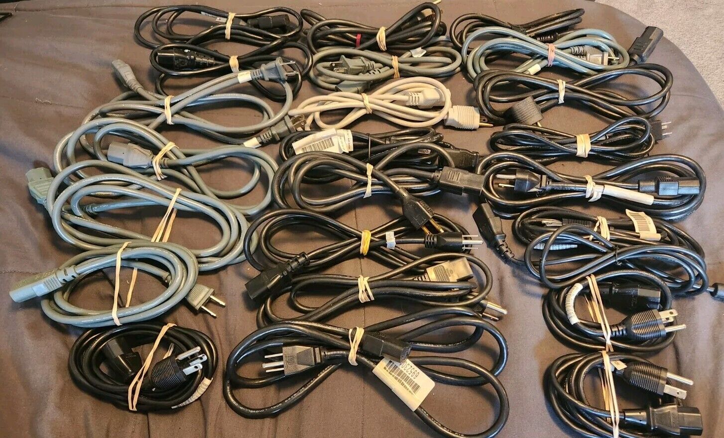 LOT OF 24 AC Power Supply 2/3 Prong Cords Bundle For Microsoft Xbox 360 Consoles