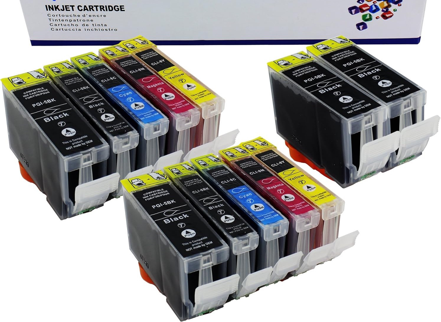 12PK PGI-5 CLI-8 Ink Cartrides for Canon PIXMA MP800 MP800R MP810 MP830 MX850