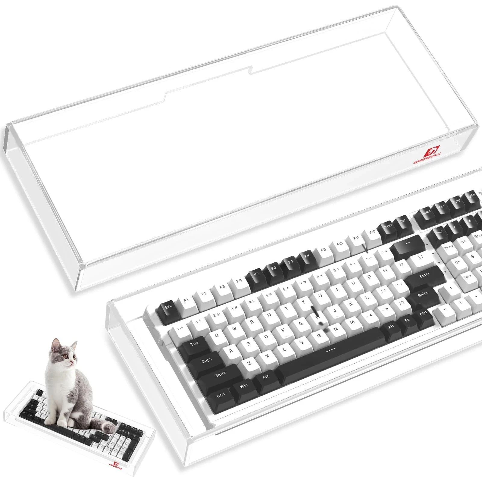 KC04 Acrylic Clear Transparent Keyboard Cover17.4 * 6.5 * 1.89 inch with Dust...
