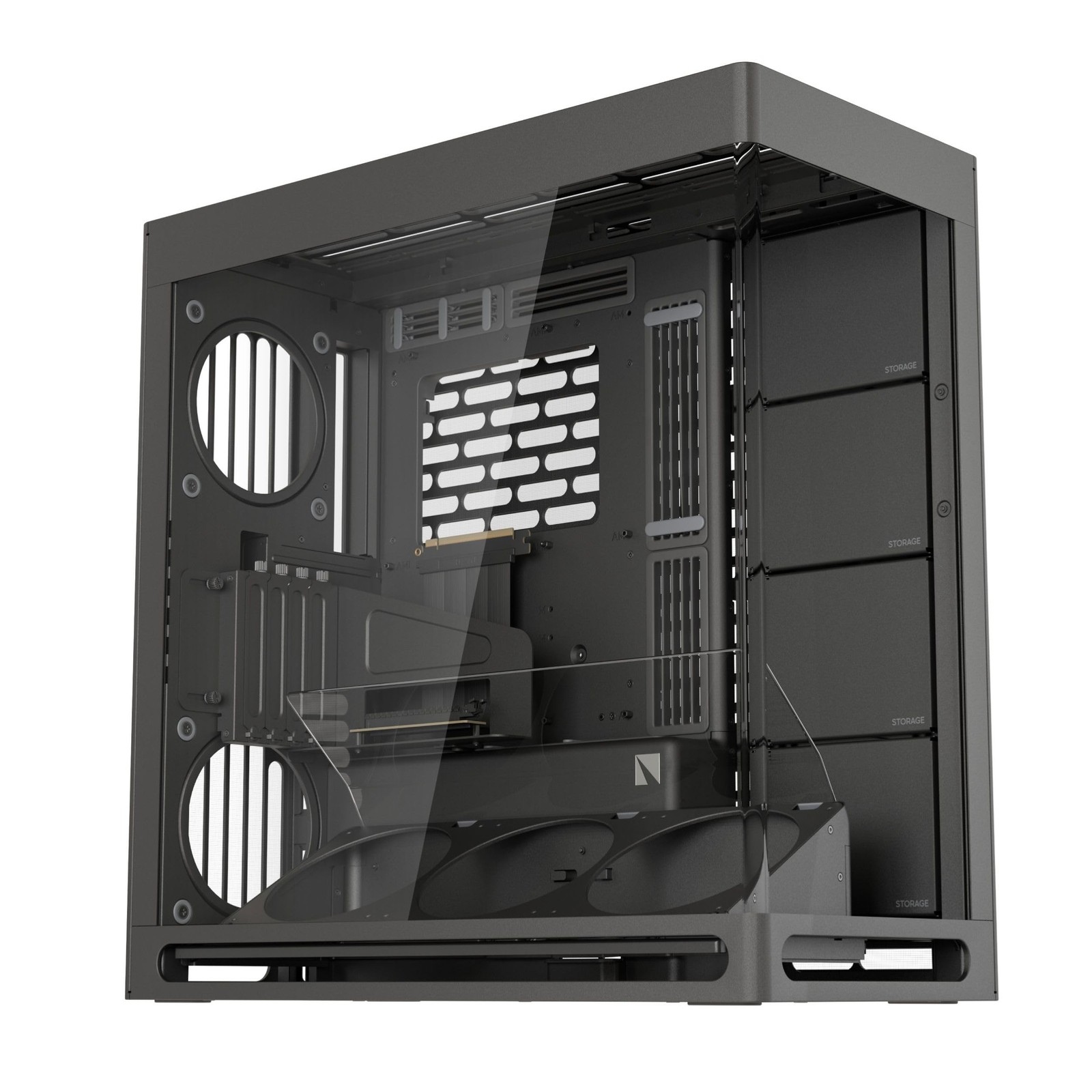HAVN HS 420 VGPU Dual-Chamber Mid Tower ATX PC Case Black | PCIe 5.0 Vertical...