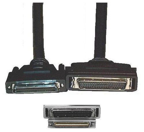 6ft long 68pin .8mm VHD/VHDCI~SCSI-2 HPDB50/HD50/MD50 Male~M Cable/Cord/Wire
