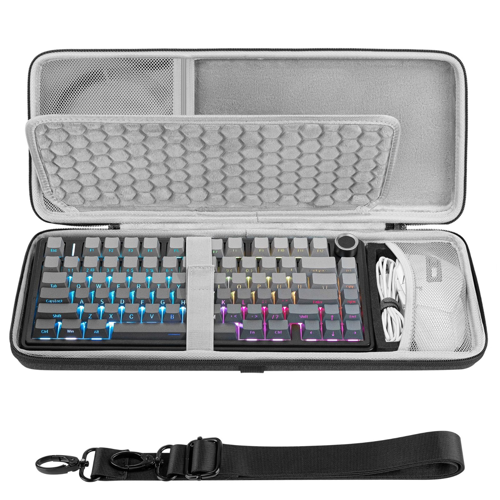 75% Keyboard & Mouse Combo Case - Hard Shell Travel Bag for AULA, Keychron, ASUS