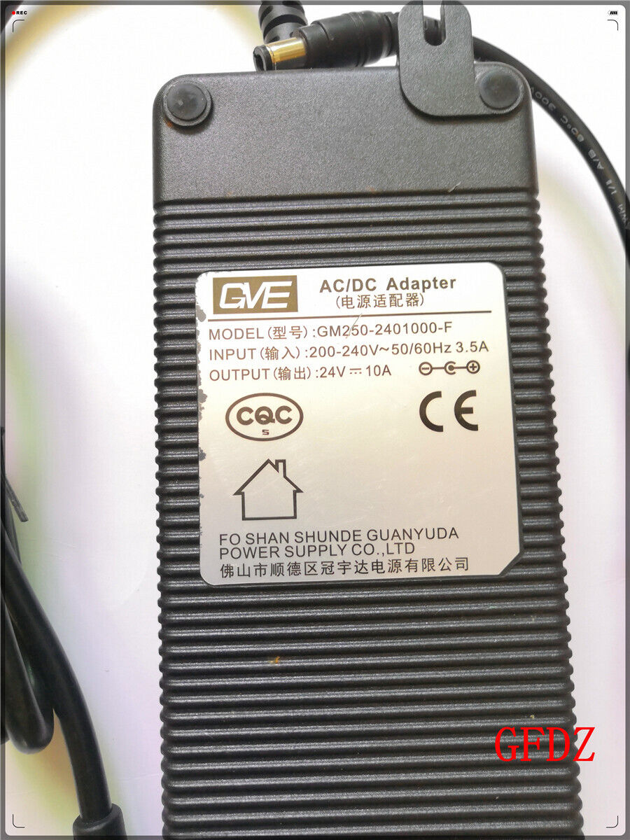 Genuine GVE GM250-2401000-F AC/DC Adapter 24V 10A Power Supply