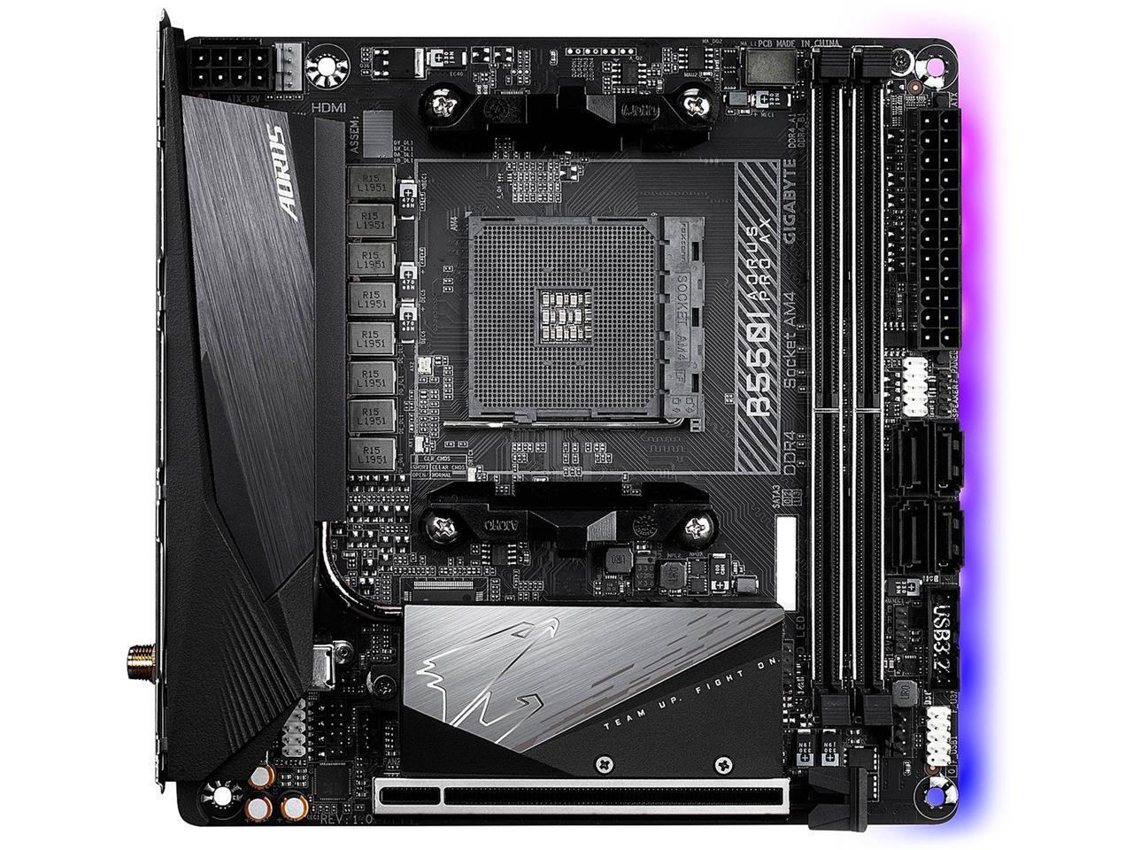 GIGABYTE B550I AORUS PRO AX AM4 AMD B550 Mini-ITX Motherboard with Dual M.2