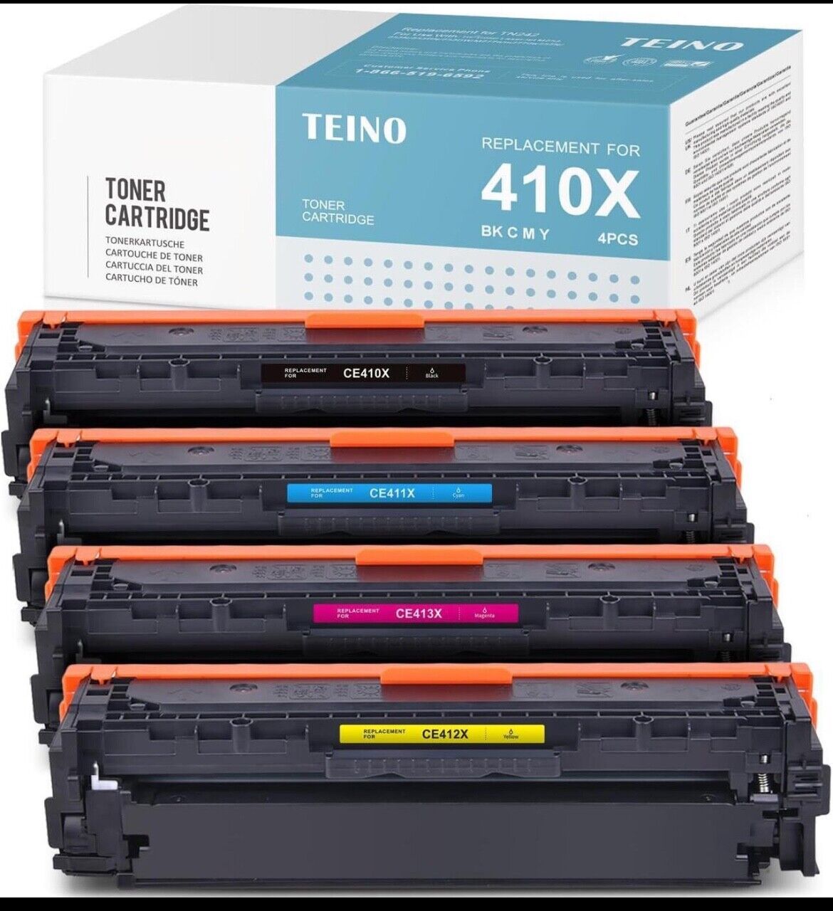 TEINO Toner Cartridge Replacement 410X CF410X CF411X CF412X CF413X