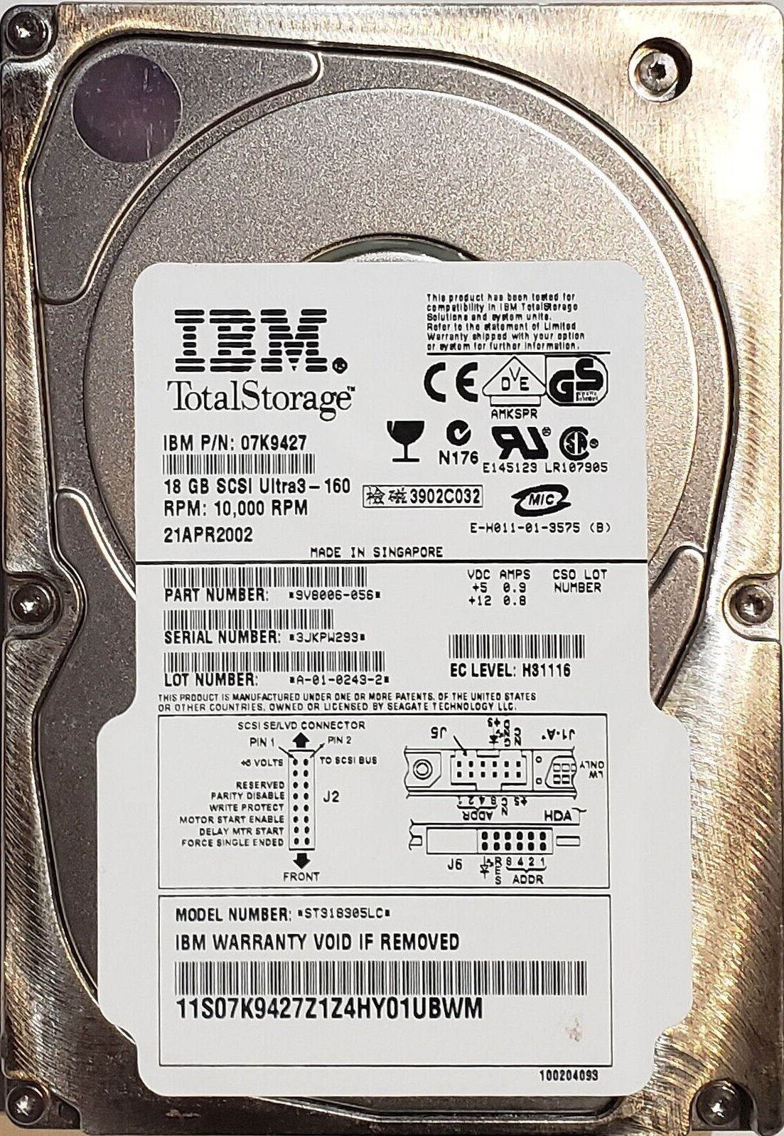 IBM 07K9427 ST318305LC 3.5